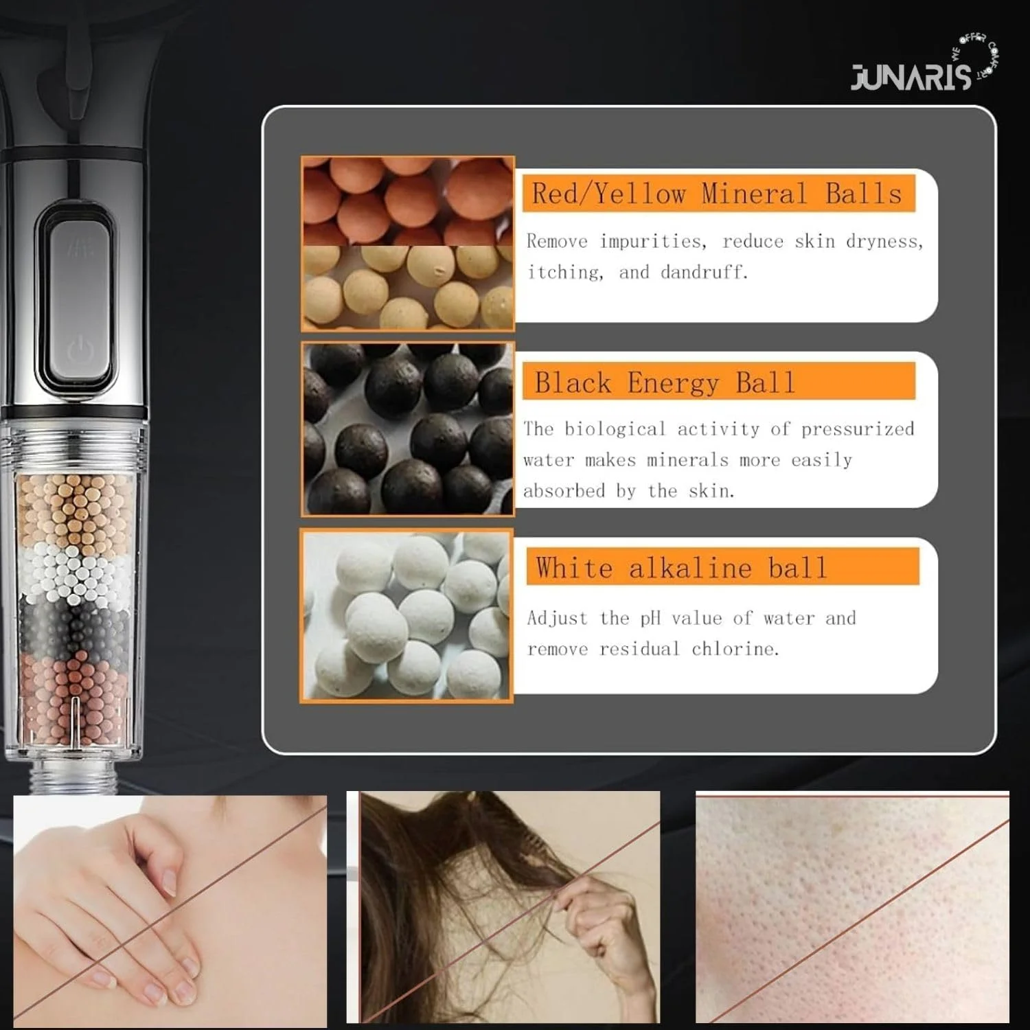 سردوش حمام و فیلتر دوش جوناریس برای حذف کلر، مناسب آب سخت و کاهش ریزش مو | 5 حالت با تنظیم جریان و مکث | مناسب برای پوست (نقره ای) سردوش حمام و فیلتر دوش جوناریس برای حذف کلر، مناسب آب سخت و کاهش ریزش مو | 5 حالت با تنظیم جریان و مکث | مناسب برای پوست (نقره ای)