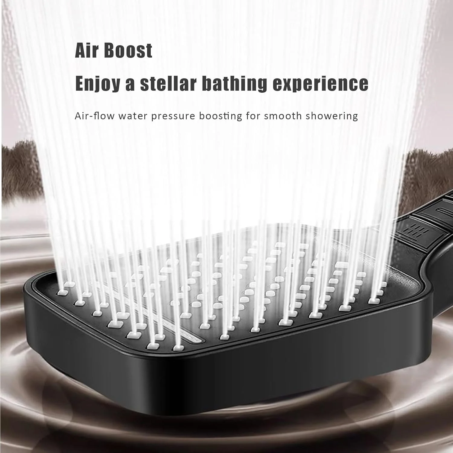 سردوش حمام مشکی مات [jzNchp] - دارای 7 حالت اسپری با کنترل دکمه جادویی، سردوش بارانی بزرگ 10 اینچی برای حمام/هتل، ABS ضد زنگ و ترکیب های اسپری DIY