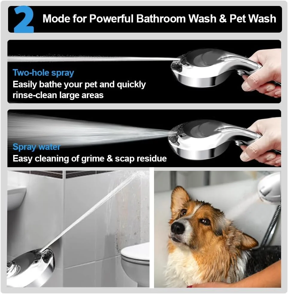 ست سر دوش لوکس AquaMystic | سر دوش دستی 10 حالته با فشار بالا | فیلتر آب سخت | شلنگ استیل ضد زنگ فوق العاده بلند | براکت دیواری | 3 میله فیلتر برای طراوت طولانی تر ست سر دوش لوکس AquaMystic | سر دوش دستی 10 حالته با فشار بالا | فیلتر آب سخت | شلنگ استیل ضد زنگ فوق العاده بلند | براکت دیواری | 3 میله فیلتر برای طراوت طولانی تر