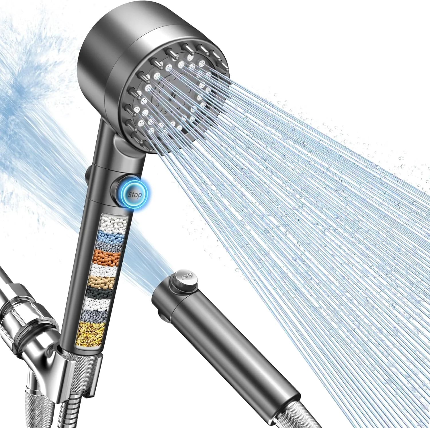 FEELSO Filtered Shower Head with Handheld, High Pressure 4 Spray Showerhead with Filters & Upgraded Anti-clog Nozzles for Hard Water -Remove Chlorine, Reduce Dry Itchy Skin -ON/OFF Switch for Pet Bath FEELSO Filtered Shower Head with Handheld, High Pressure 4 Spray Showerhead with Filters & Upgraded Anti-clog Nozzles for Hard Water -Remove Chlorine, Reduce Dry Itchy Skin -ON/OFF Switch for Pet Bath