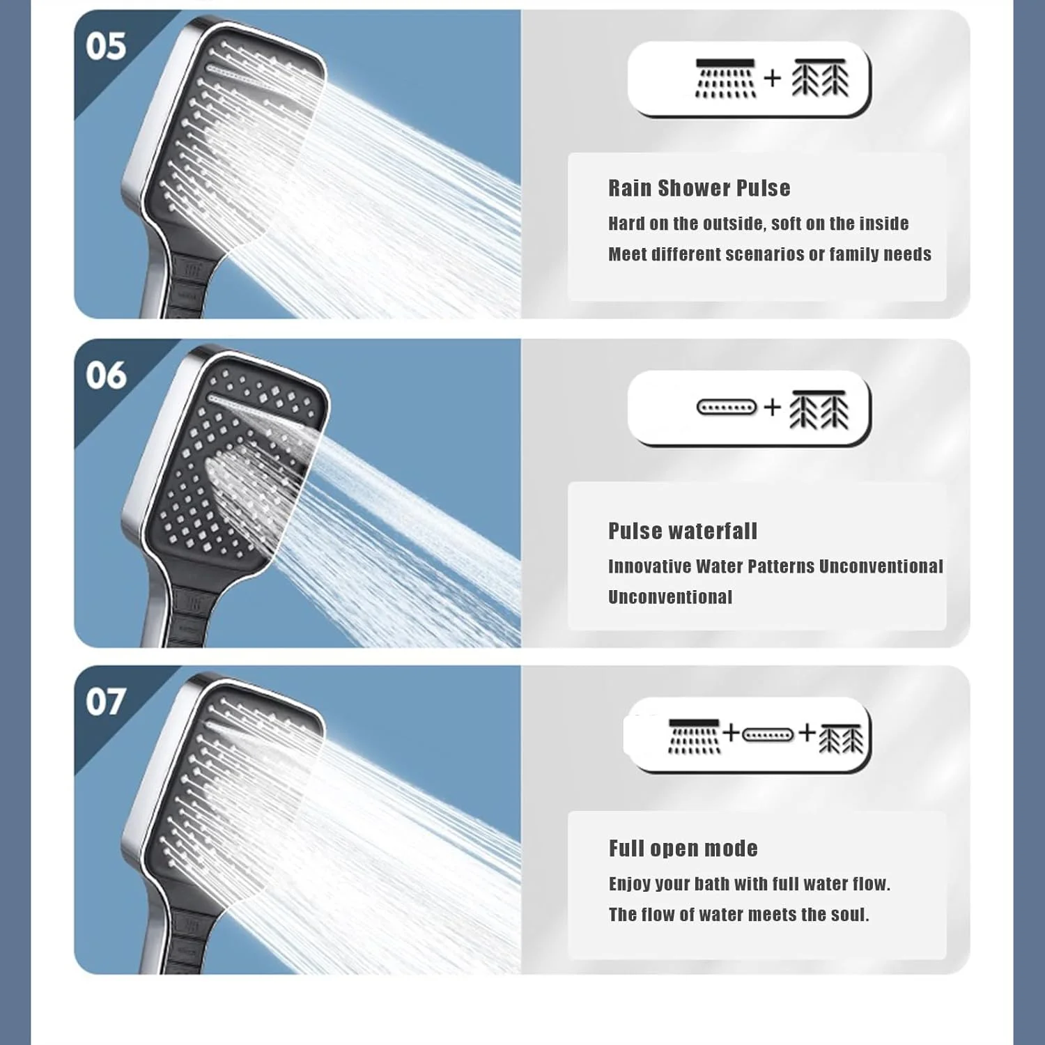 سردوش حمام مشکی مات [jzNchp] - دارای 7 حالت اسپری با کنترل دکمه جادویی، سردوش بارانی بزرگ 10 اینچی برای حمام/هتل، ABS ضد زنگ و ترکیب های اسپری DIY