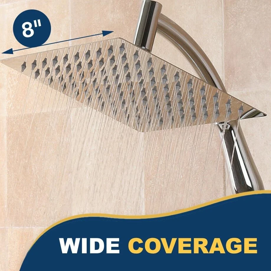 سردوش بارانی بزرگ و قدرتمند SIEYESCITY به همراه بازوی دوش دستی - سردوش های بارانی فشار قوی با بازوی افزایش دهنده در رنگ کروم - سردوش آبشاری یونیورسال G1/2 مربع 8 اینچی - 100 جت سردوش بارانی بزرگ و قدرتمند SIEYESCITY به همراه بازوی دوش دستی - سردوش های بارانی فشار قوی با بازوی افزایش دهنده در رنگ کروم - سردوش آبشاری یونیورسال G1/2 مربع 8 اینچی - 100 جت