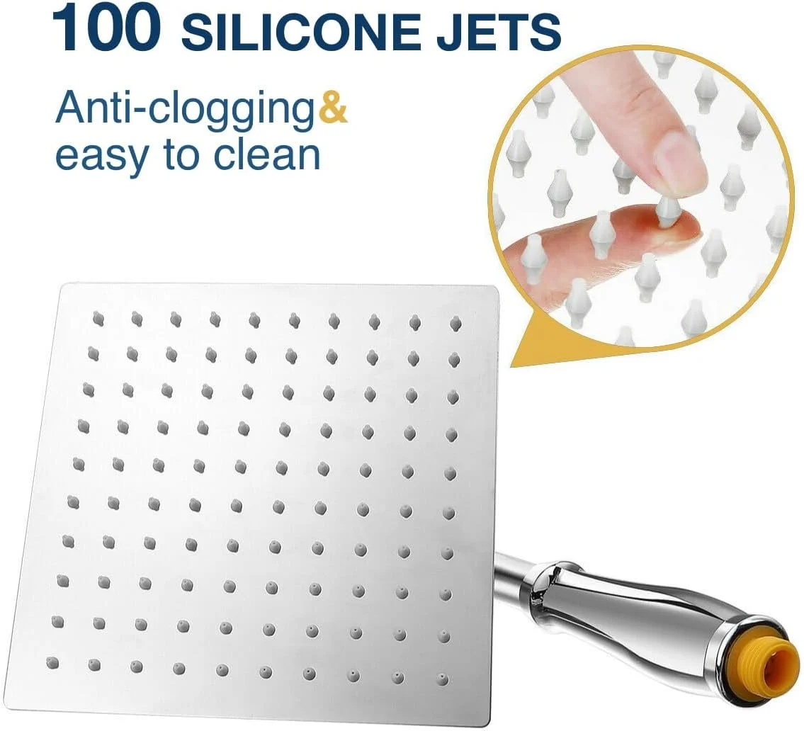 سردوش بارانی بزرگ و قدرتمند SIEYESCITY به همراه بازوی دوش دستی - سردوش های بارانی فشار قوی با بازوی افزایش دهنده در رنگ کروم - سردوش آبشاری یونیورسال G1/2 مربع 8 اینچی - 100 جت سردوش بارانی بزرگ و قدرتمند SIEYESCITY به همراه بازوی دوش دستی - سردوش های بارانی فشار قوی با بازوی افزایش دهنده در رنگ کروم - سردوش آبشاری یونیورسال G1/2 مربع 8 اینچی - 100 جت