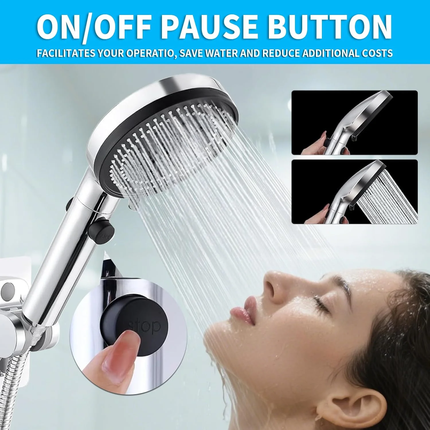 ست دوش دستی استیل ضد زنگ LETOUR، 5.12 اینچ، دارای 3 حالت پاشش، روکش کروم ABS نصب شده روی دیوار با نازل های سیلیکونی - ایده آل برای هتل ها و حمام های خانگی ست دوش دستی استیل ضد زنگ LETOUR، 5.12 اینچ، دارای 3 حالت پاشش، روکش کروم ABS نصب شده روی دیوار با نازل های سیلیکونی - ایده آل برای هتل ها و حمام های خانگی