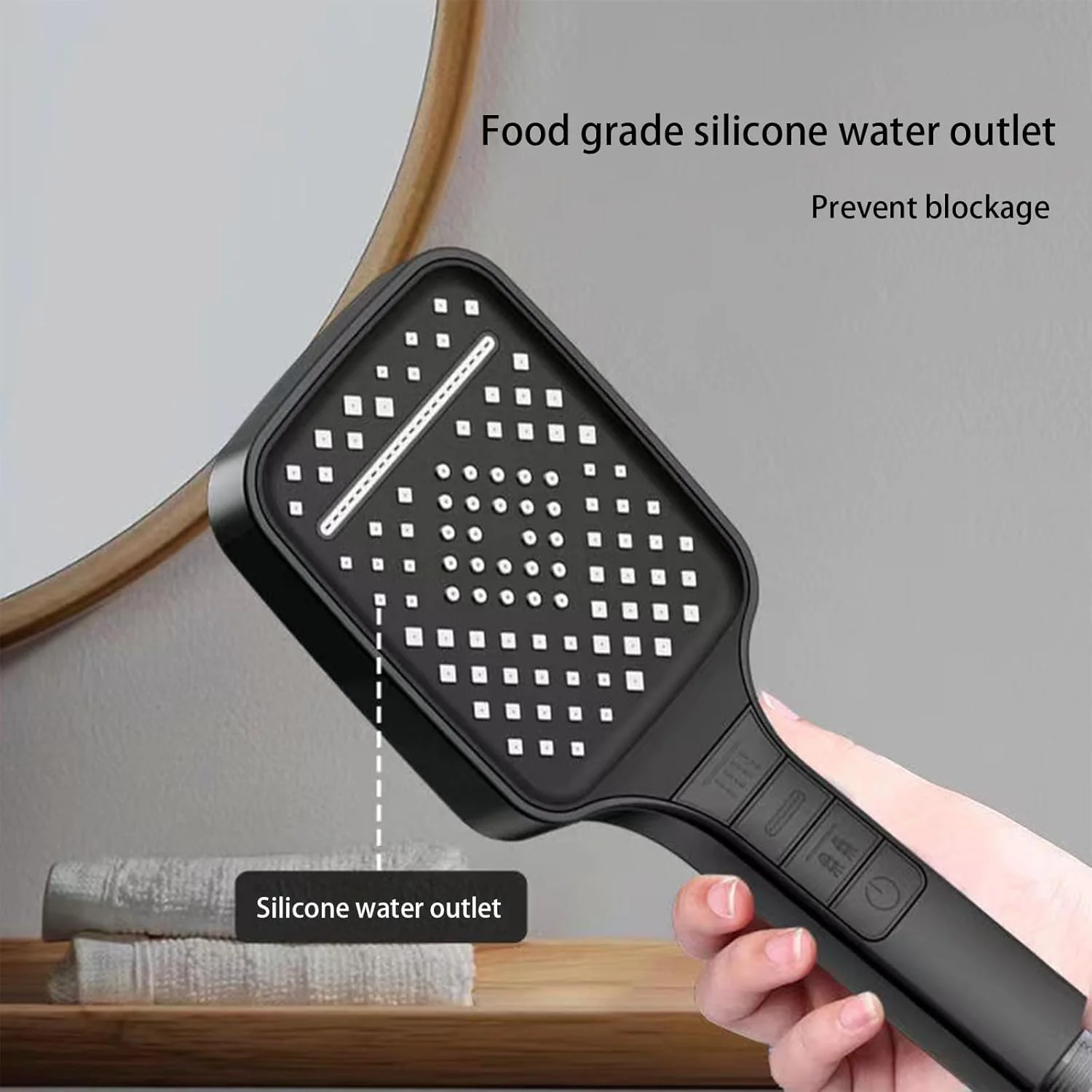 سردوش حمام Orchid M®، دارای 7 حالت اسپری، کنترل دکمه جادویی با سردوش بارانی بزرگ 10 اینچی، شلنگ 60 اینچی و خروجی آب تحت فشار قابل تنظیم ABS ضد زنگ برای حمام/هتل (مشکی) سردوش حمام Orchid M®، دارای 7 حالت اسپری، کنترل دکمه جادویی با سردوش بارانی بزرگ 10 اینچی، شلنگ 60 اینچی و خروجی آب تحت فشار قابل تنظیم ABS ضد زنگ برای حمام/هتل (مشکی)