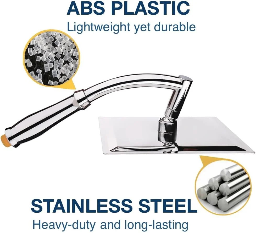 سردوش بارانی بزرگ و قدرتمند SIEYESCITY به همراه بازوی دوش دستی - سردوش های بارانی فشار قوی با بازوی افزایش دهنده در رنگ کروم - سردوش آبشاری یونیورسال G1/2 مربع 8 اینچی - 100 جت سردوش بارانی بزرگ و قدرتمند SIEYESCITY به همراه بازوی دوش دستی - سردوش های بارانی فشار قوی با بازوی افزایش دهنده در رنگ کروم - سردوش آبشاری یونیورسال G1/2 مربع 8 اینچی - 100 جت