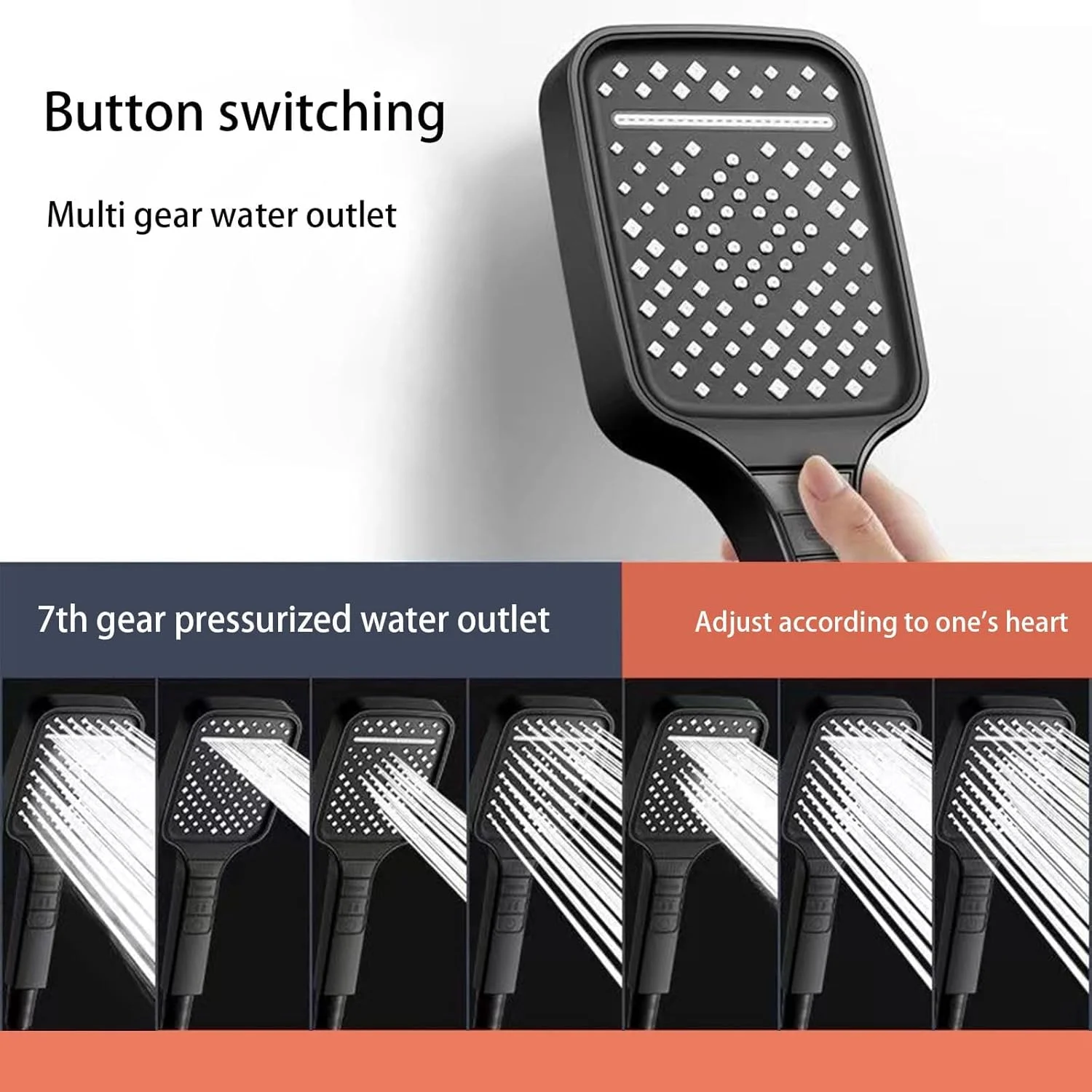 سردوش حمام Orchid M®، دارای 7 حالت اسپری، کنترل دکمه جادویی با سردوش بارانی بزرگ 10 اینچی، شلنگ 60 اینچی و خروجی آب تحت فشار قابل تنظیم ABS ضد زنگ برای حمام/هتل (مشکی) سردوش حمام Orchid M®، دارای 7 حالت اسپری، کنترل دکمه جادویی با سردوش بارانی بزرگ 10 اینچی، شلنگ 60 اینچی و خروجی آب تحت فشار قابل تنظیم ABS ضد زنگ برای حمام/هتل (مشکی)