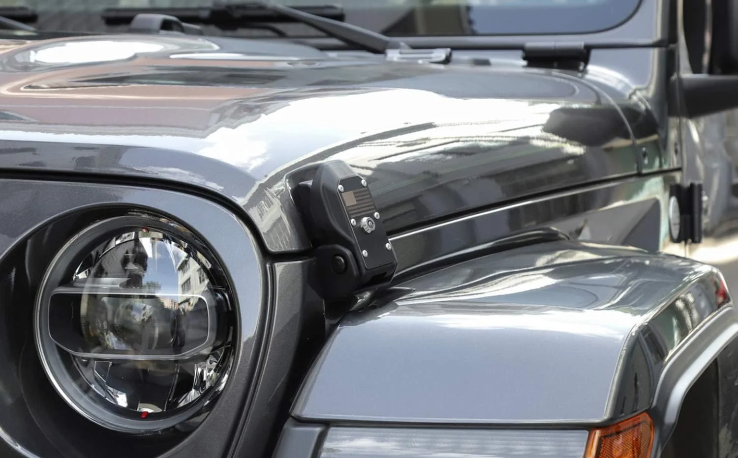 قفل کاپوت YOCTM مناسب برای جیپ رانگلر JL JLU 4XE روبیکون صحرا اسپورت گلادیاتور JT مدل 2018-2021 2022 به همراه کلید ضد سرقت (طرح پرچم آمریکا)