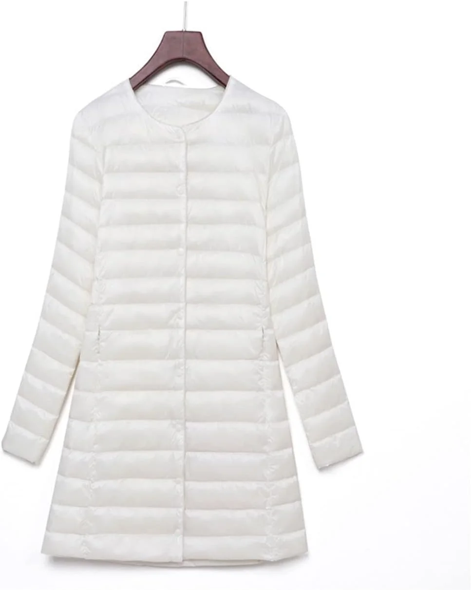 HBEIDAHUANG ژاکت زنانه پایین، ژاکت پایین زنانه بلند، ژاکت پایین اردک زنانه سبک وزن، آستر گرم، باریک، قابل حمل، تک سینه (رنگ: Hortel، سایز: XXXL)