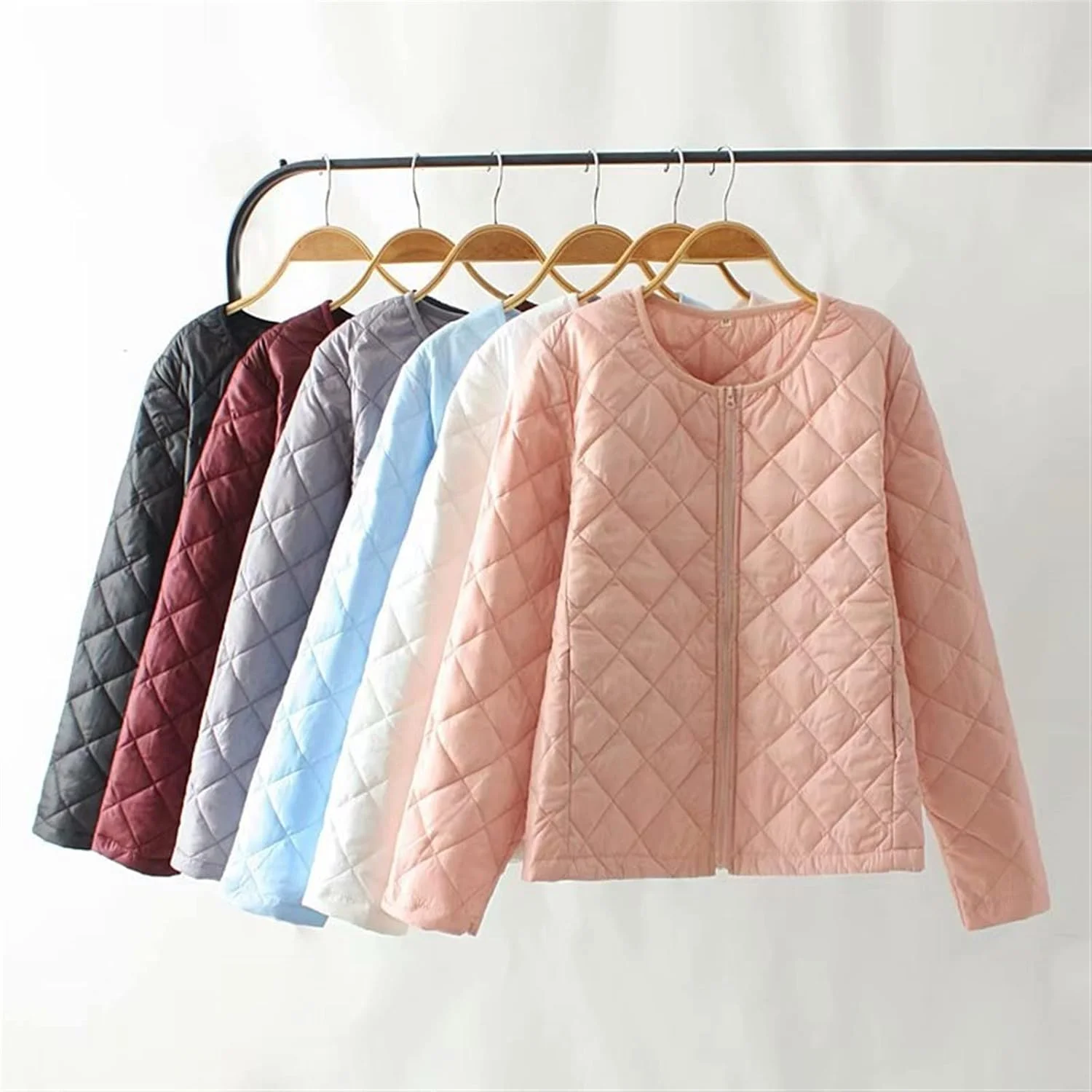 HBEIDAHUANG ژاکت پایین تنه زنانه، پارکای کوتاه زنانه، کت زیپ دار گرم پاییز و زمستان طرح لوزی، کت زیپ دار باریک یکدست، ژاکت لحافی سبک وزن بزرگ (رنگ: Hortel، سایز: M) HBEIDAHUANG ژاکت پایین تنه زنانه، پارکای کوتاه زنانه، کت زیپ دار گرم پاییز و زمستان طرح لوزی، کت زیپ دار باریک یکدست، ژاکت لحافی سبک وزن بزرگ (رنگ: Hortel، سایز: M)