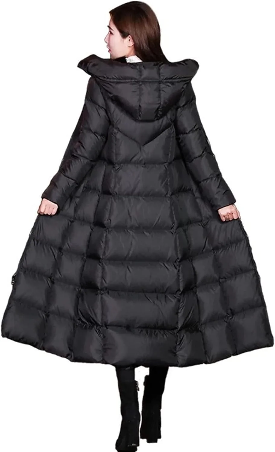 کت زمستانی زنانه HBEIDAHUANG، کت پنبهای بلند تا زانو، کت پنبهای بلند مشکی خالص، کت زمستانی ضخیم و گرم (رنگ: Hortel، سایز: M) کت زمستانی زنانه HBEIDAHUANG، کت پنبهای بلند تا زانو، کت پنبهای بلند مشکی خالص، کت زمستانی ضخیم و گرم (رنگ: Hortel، سایز: M)