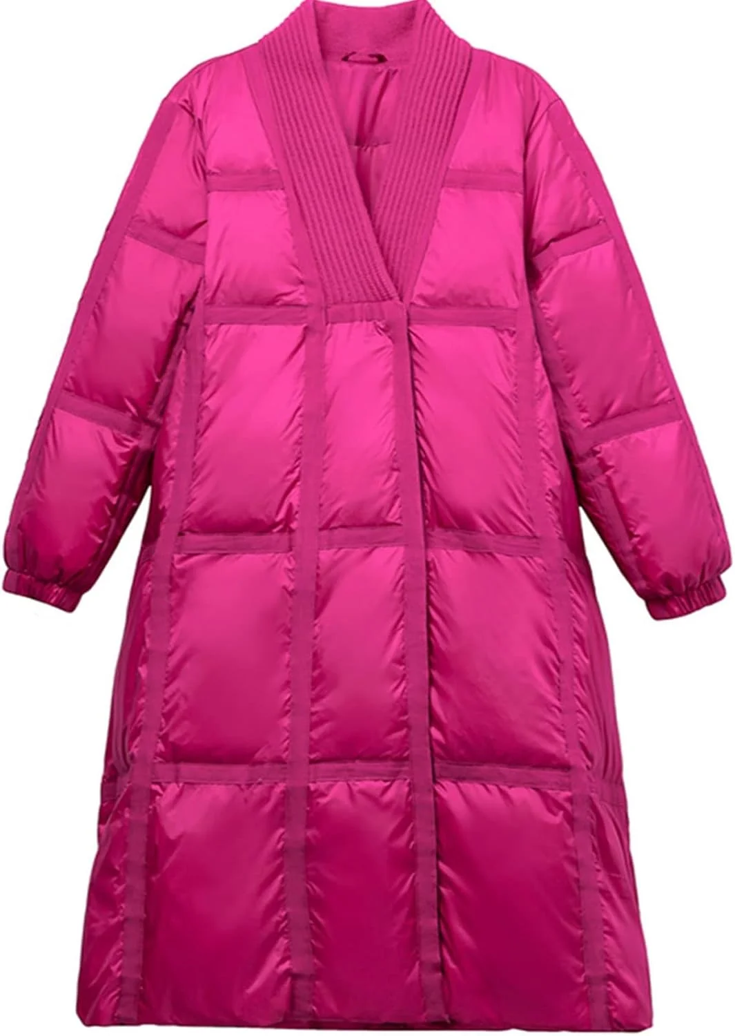 HBEIDAHUANG ژاکت پایین زنانه زمستانی زنانه کت پایین اردک سفید اورکت گرم گشاد زنانه پارکاس ضخیم برفی ژاکت پفی یقه هفت (رنگ: Hortel، سایز: S)