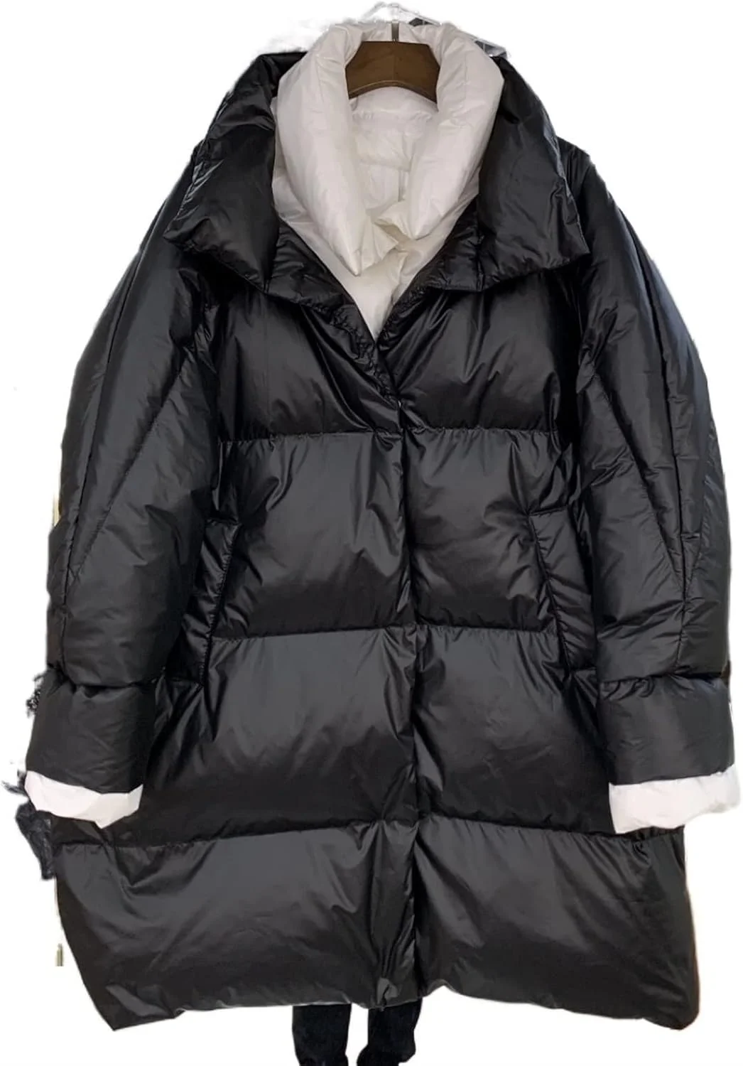 HBEIDAHUANG Womens Down Jacket Winter Women Down Jacket Coat Warm White Duck Down Scarf Long Loose Thick Coat Loose Outcoat (Color : Hortel�)