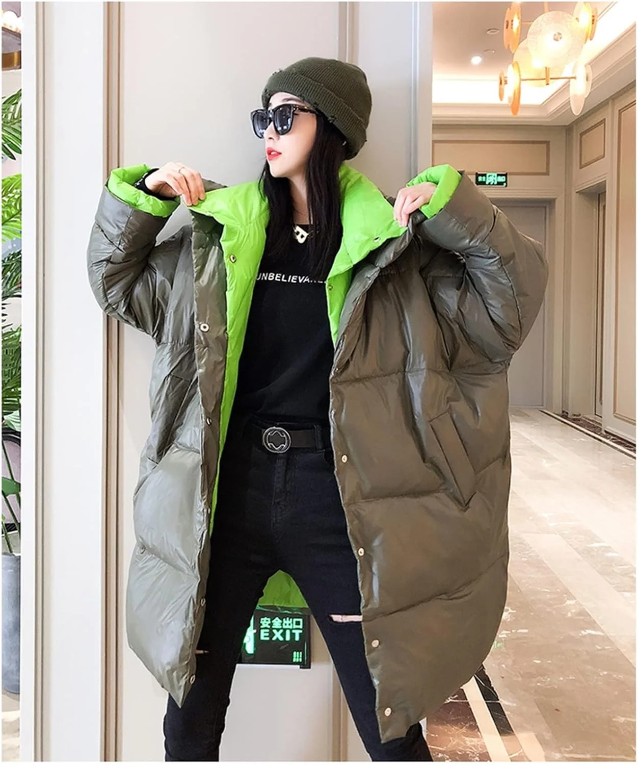 HBEIDAHUANG Womens Down Jacket Winter Women Down Jacket Coat Warm White Duck Down Scarf Long Loose Thick Coat Loose Outcoat (Color : Hortel�) HBEIDAHUANG Womens Down Jacket Winter Women Down Jacket Coat Warm White Duck Down Scarf Long Loose Thick Coat Loose Outcoat (Color : Hortel�)