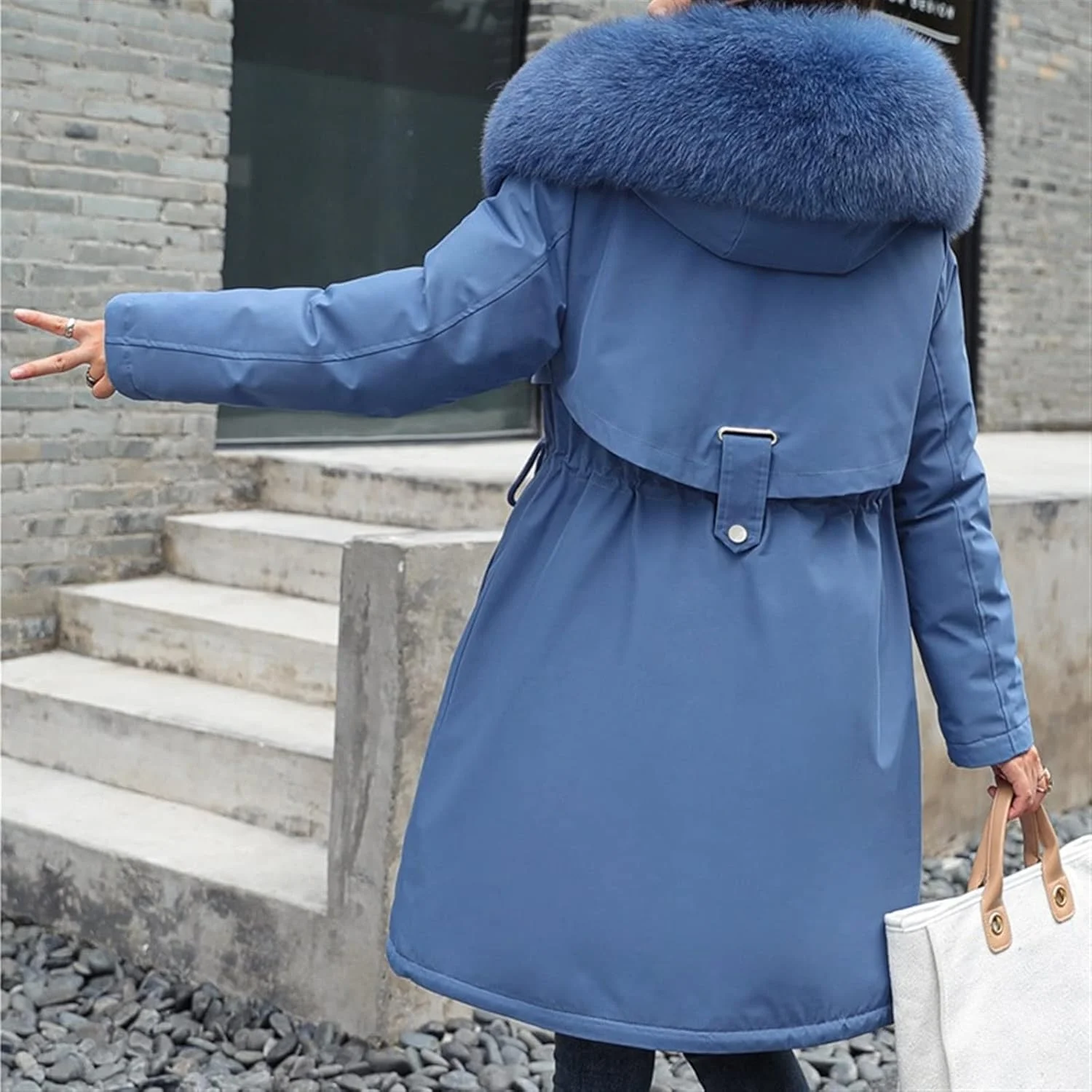 HBEIDAHUANG ژاکت پایین زنانه، ژاکت جدید زمستانی زنانه، ژاکت پفی گشاد، کت پفی غیر رسمی با قد متوسط (رنگ: Hortel، سایز: XL)