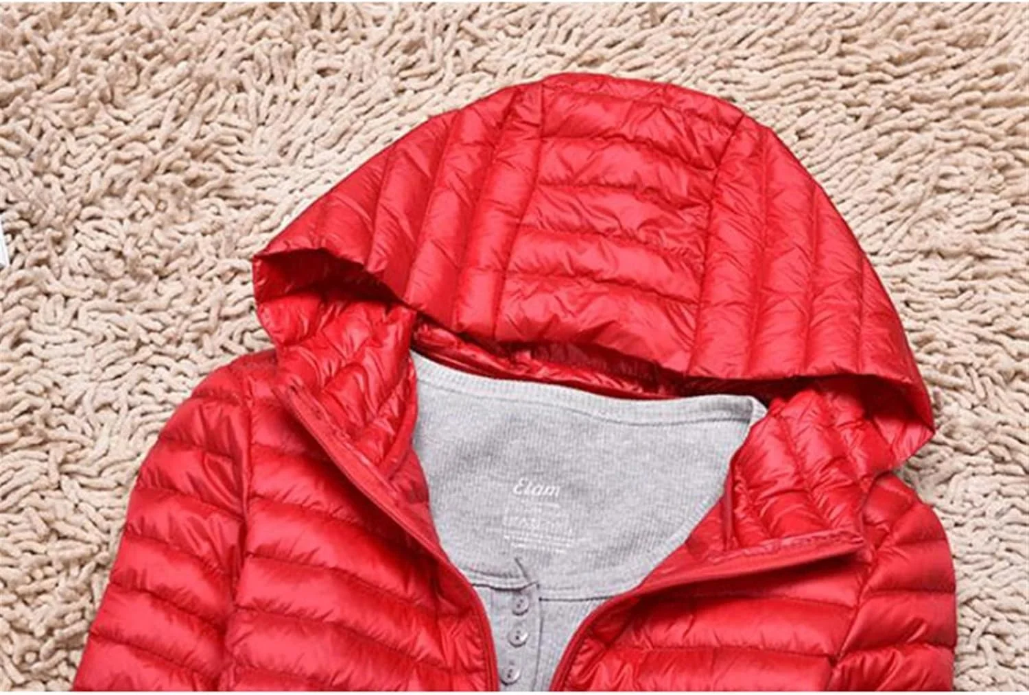 HBEIDAHUANG ژاکت زنانه پایین زمستانی ژاکت های پایین اردک زنانه فوق العاده سبک بلند پایین بهاره کت هودی پافر باریک (رنگ: Hortel، سایز: L)