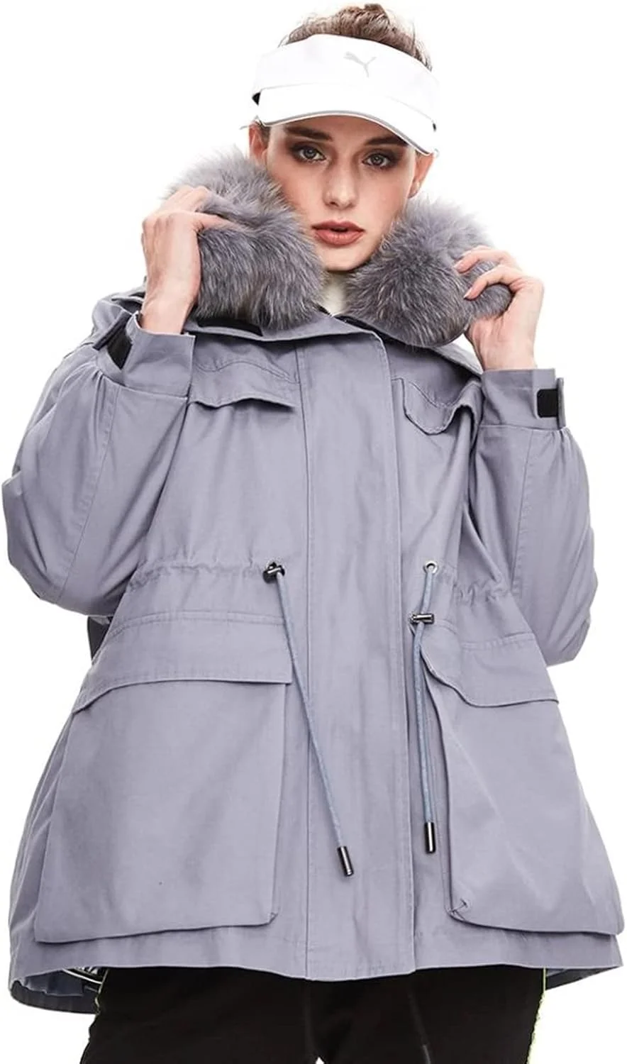 HBEIDAHUANG ژاکت زنانه زمستانی کت زنانه یقه خز کت پارکای گشاد (رنگ: Hortel، سایز: S) HBEIDAHUANG ژاکت زنانه زمستانی کت زنانه یقه خز کت پارکای گشاد (رنگ: Hortel، سایز: S)