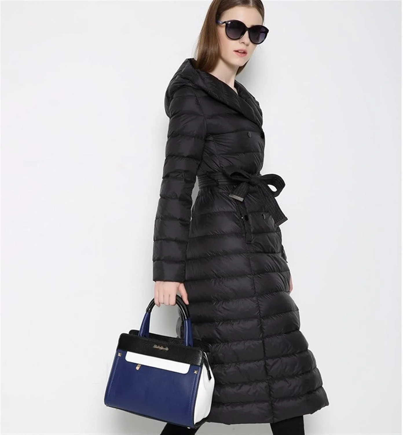 کت پفی زنانه HBEIDAHUANG، کت زمستانی ضخیم کلاه دار، باریک، دکمه دوبل، کمربند دار، بلند (رنگ: Hortel، سایز: XXXL) کت پفی زنانه HBEIDAHUANG، کت زمستانی ضخیم کلاه دار، باریک، دکمه دوبل، کمربند دار، بلند (رنگ: Hortel، سایز: XXXL)