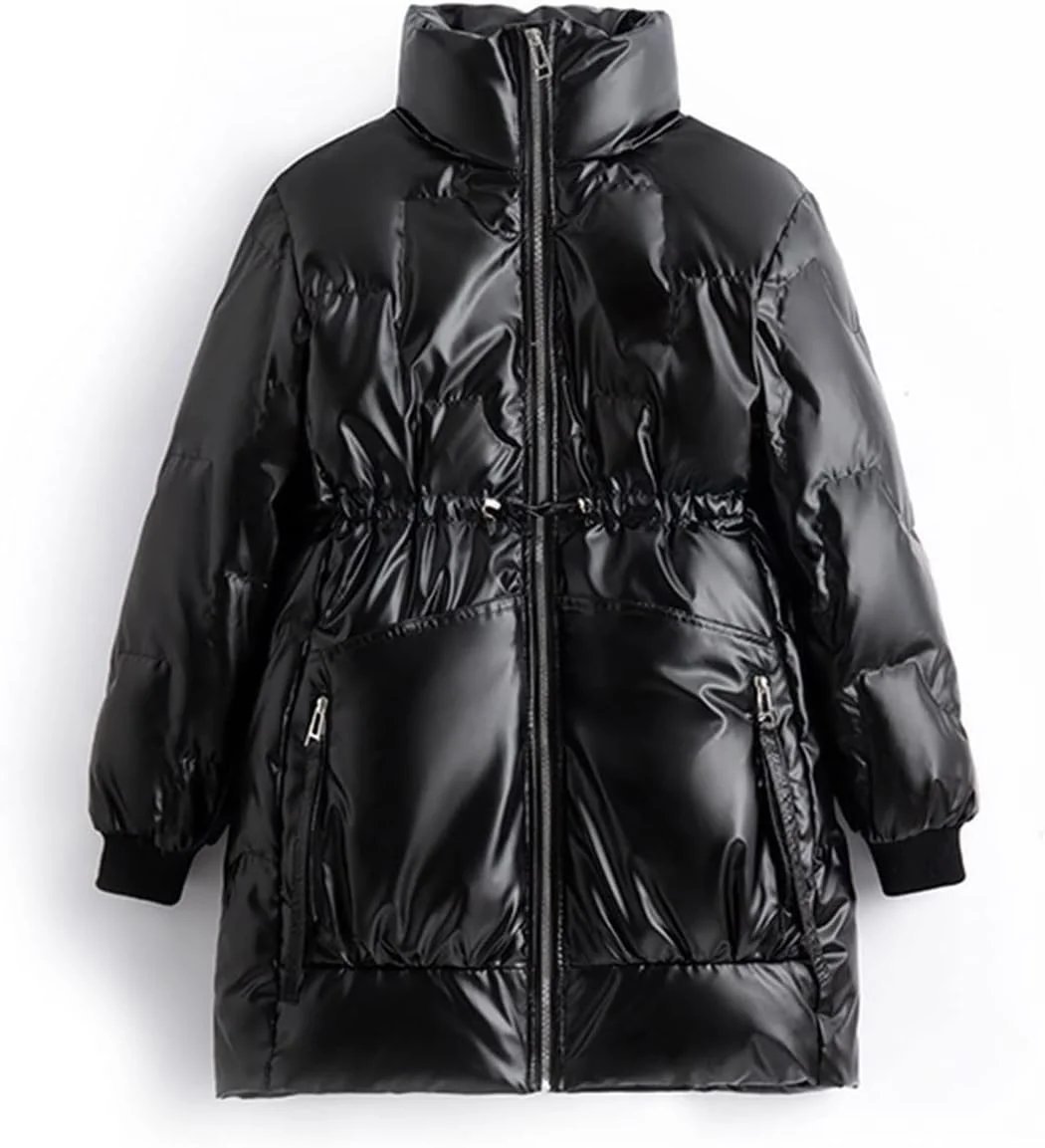 کت زمستانی زنانه HBEIDAHUANG، کت غیررسمی زنانه با پر اردک سفید، پارکای ضخیم گرم گشاد زنانه، جیب دار، ضد آب، لباس بیرونی مناسب برف (رنگ: Hortel، سایز: M)