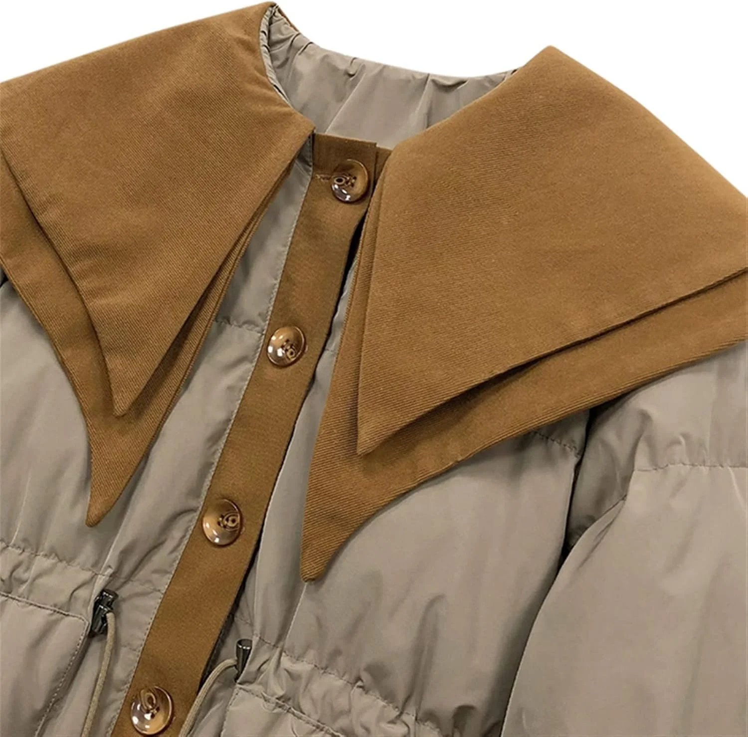 HBEIDAHUANG ژاکت پایین زنانه ژاکت زمستانی زنانه یقه برگردان کت بلند رنگ ثابت کت های شیک (رنگ: Hortel، سایز: S) HBEIDAHUANG ژاکت پایین زنانه ژاکت زمستانی زنانه یقه برگردان کت بلند رنگ ثابت کت های شیک (رنگ: Hortel، سایز: S)