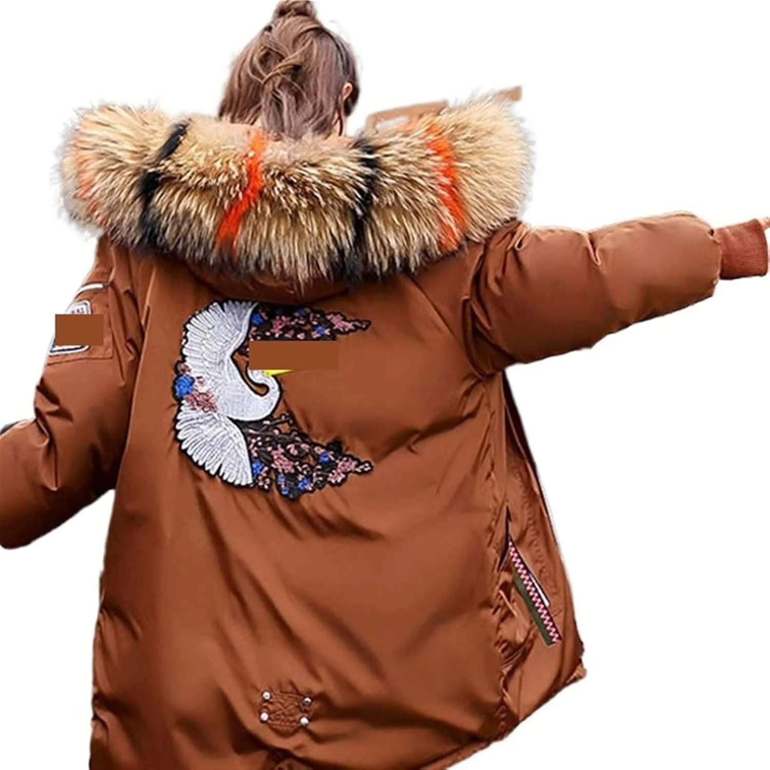 HBEIDAHUANG ژاکت پایین زنانه کت زمستانی زنانه یقه خز بزرگ ژاکت بلند کلاه دار ضخیم گرم پارکاس پد دار پنبه ای سایز بزرگ (رنگ: Hortel، سایز: XXXL) HBEIDAHUANG ژاکت پایین زنانه کت زمستانی زنانه یقه خز بزرگ ژاکت بلند کلاه دار ضخیم گرم پارکاس پد دار پنبه ای سایز بزرگ (رنگ: Hortel، سایز: XXXL)