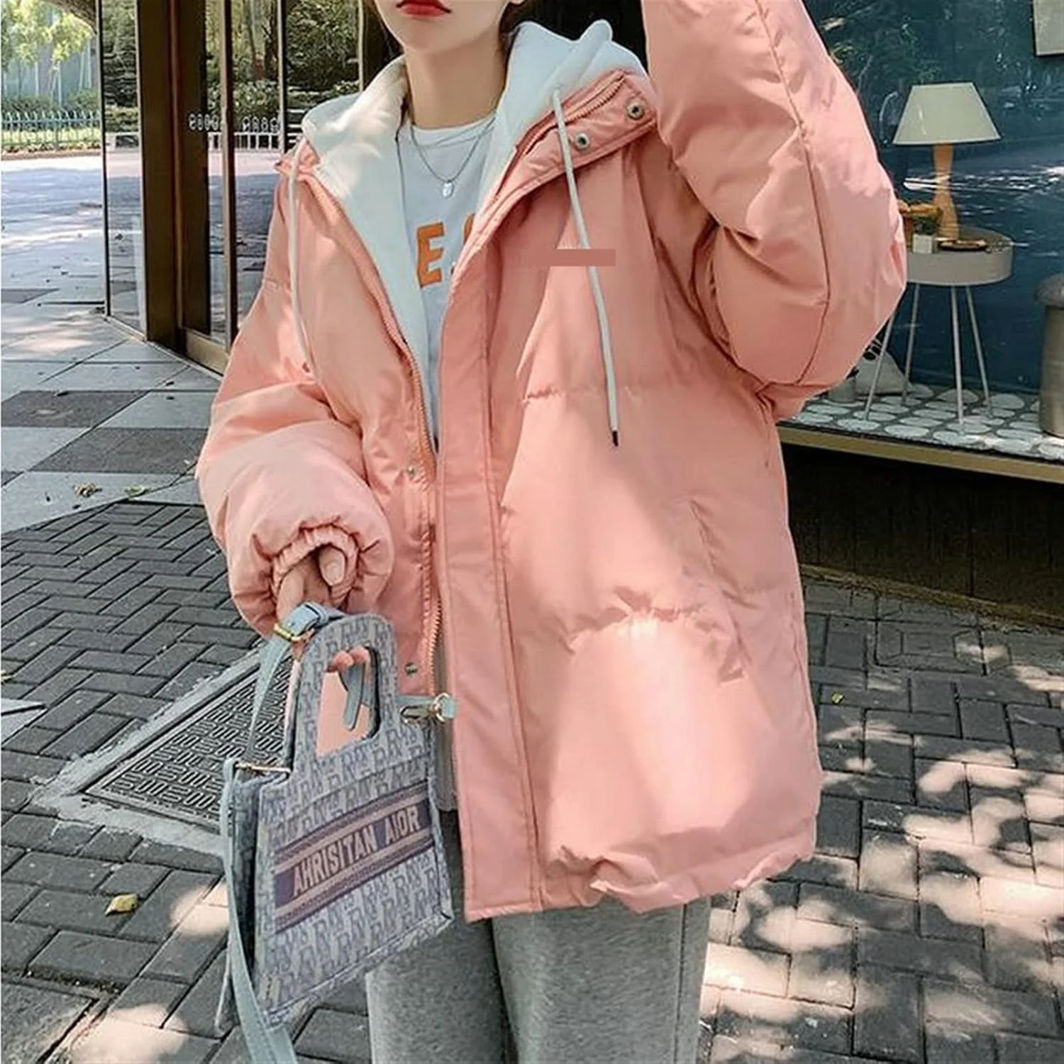 HBEIDAHUANG ژاکت پایین زنانه استریت ور سایز بزرگ کلاه دار کت زمستانی گرم زنانه پارک های رنگ ثابت زنانه ژاکت زمستانی زنانه (رنگ: Hortel، سایز: XL سایز چینی) HBEIDAHUANG ژاکت پایین زنانه استریت ور سایز بزرگ کلاه دار کت زمستانی گرم زنانه پارک های رنگ ثابت زنانه ژاکت زمستانی زنانه (رنگ: Hortel، سایز: XL سایز چینی)