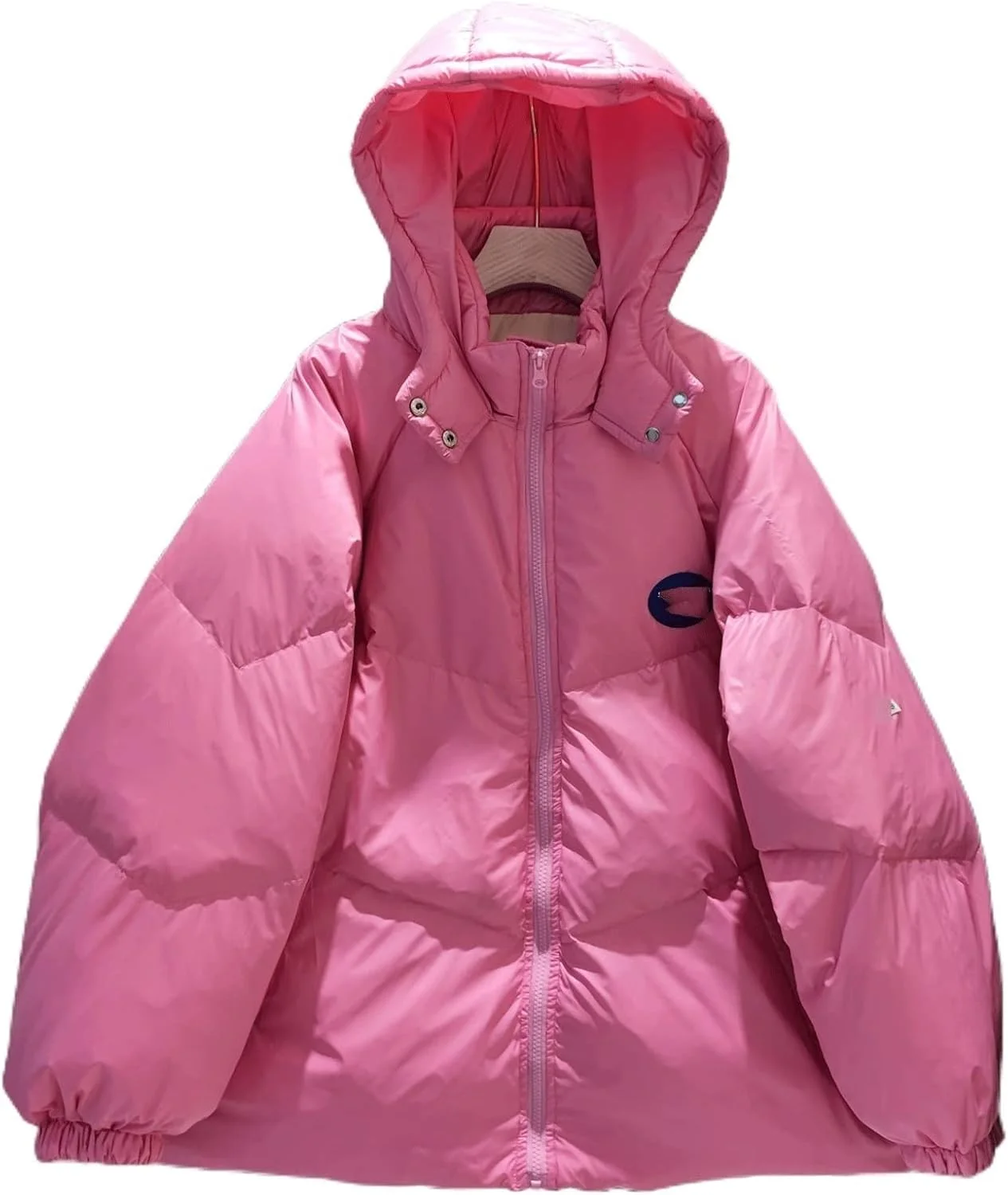 HBEIDAHUANG ژاکت پایین تنه کوتاه زنانه کلاه دار زمستانی ژاکت پایین تنه گشاد کت پایین تنه اردک سفید رنگ آب نباتی زنانه ضخیم لباس بیرونی گشاد (رنگ: آبی تیره، سایز: S)