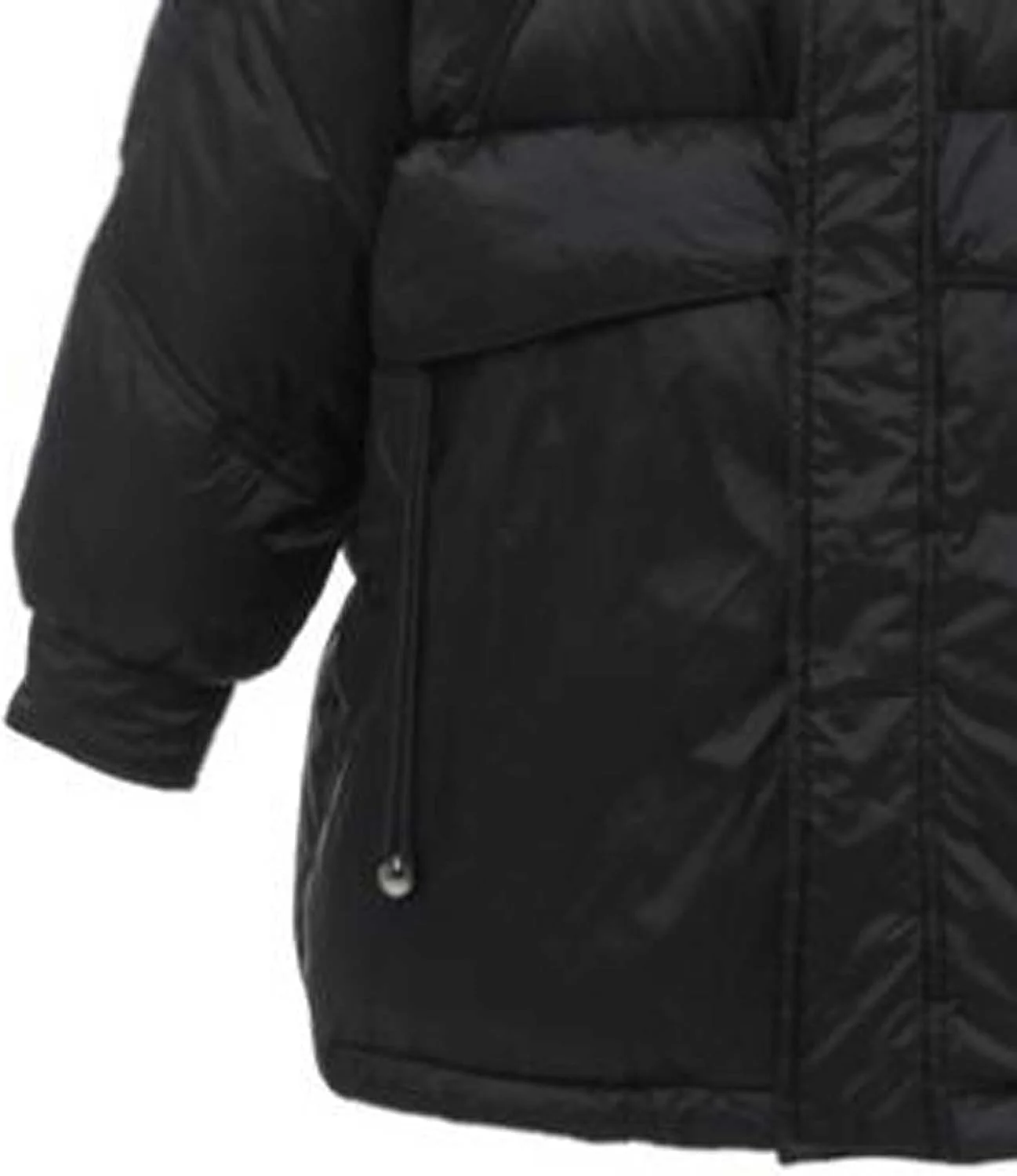 HBEIDAHUANG ژاکت زنانه بهاره و پاییزه، ژاکت مشکی زنانه، ژاکت کلاه دار متوسط و گشاد زنانه با پرز سفید اردک HBEIDAHUANG ژاکت زنانه بهاره و پاییزه، ژاکت مشکی زنانه، ژاکت کلاه دار متوسط و گشاد زنانه با پرز سفید اردک