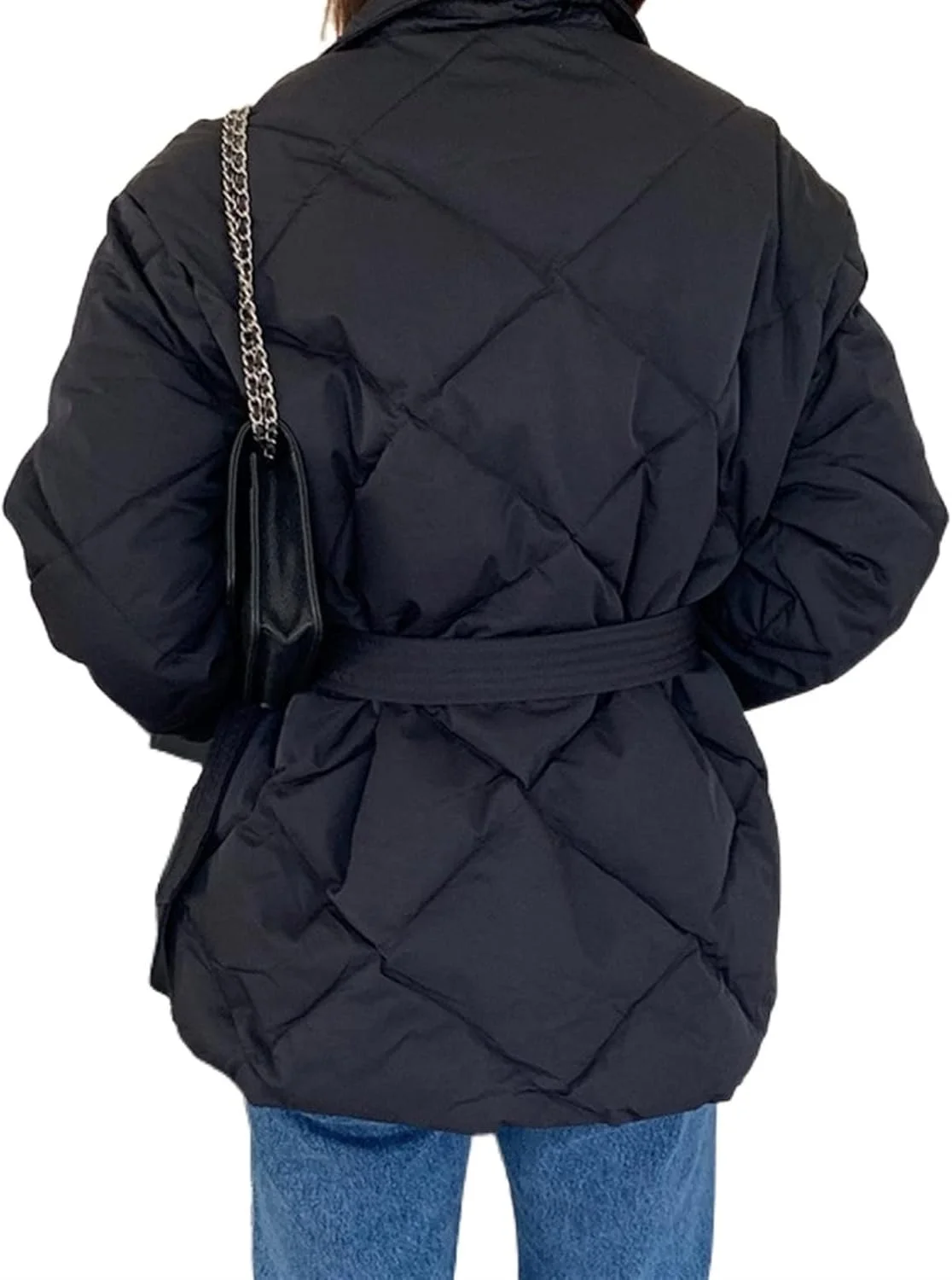 HBEIDAHUANG ژاکت پایین زنانه زمستانی کت های ضخیم پنبه ای زنانه پارکا های تک سینه زنانه یقه ایستاده ژاکت زنانه (رنگ: Hortel، سایز: S)