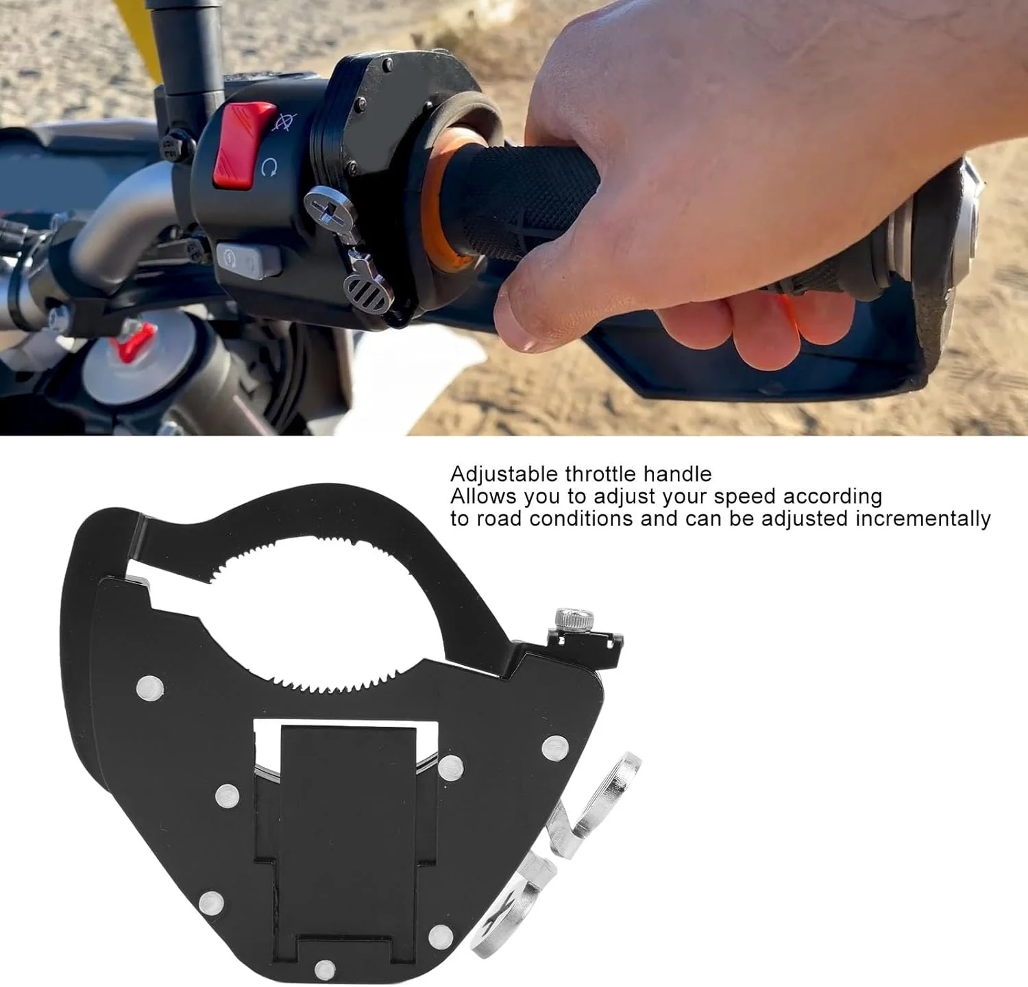 قفل گاز جهانی، کیت کنترل کروز موتورسیکلت، گیره کمکی قفل مشکی، نگهدارنده قفل کمکی گاز قابل تنظیم ضد زنگ (پایین)