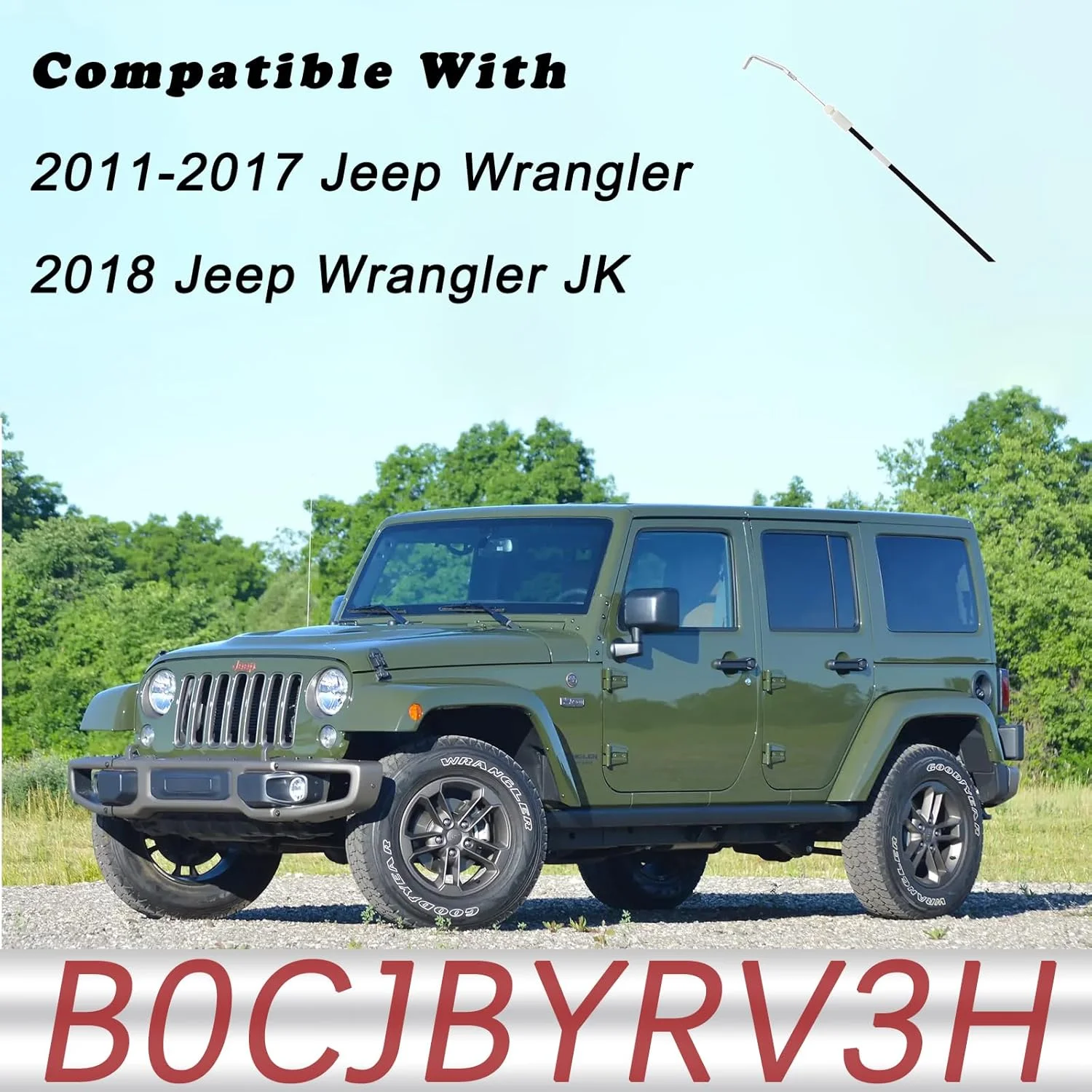 کابل رهاسازی قفل دستگیره درب خودرو TQPONLY | سازگار با لوازم جانبی جیپ رانگلر JK مدل 2011-2018، کابل دستگیره داخلی درب جلو سمت سرنشین به قفل | جایگزین 68089334AA