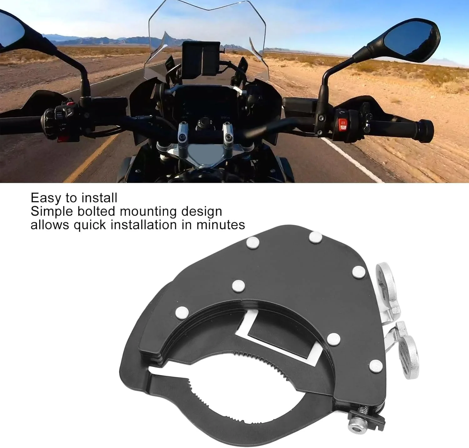 قفل گاز جهانی، کیت کنترل کروز موتورسیکلت، گیره کمکی قفل مشکی، نگهدارنده قفل کمکی گاز قابل تنظیم ضد زنگ (پایین)
