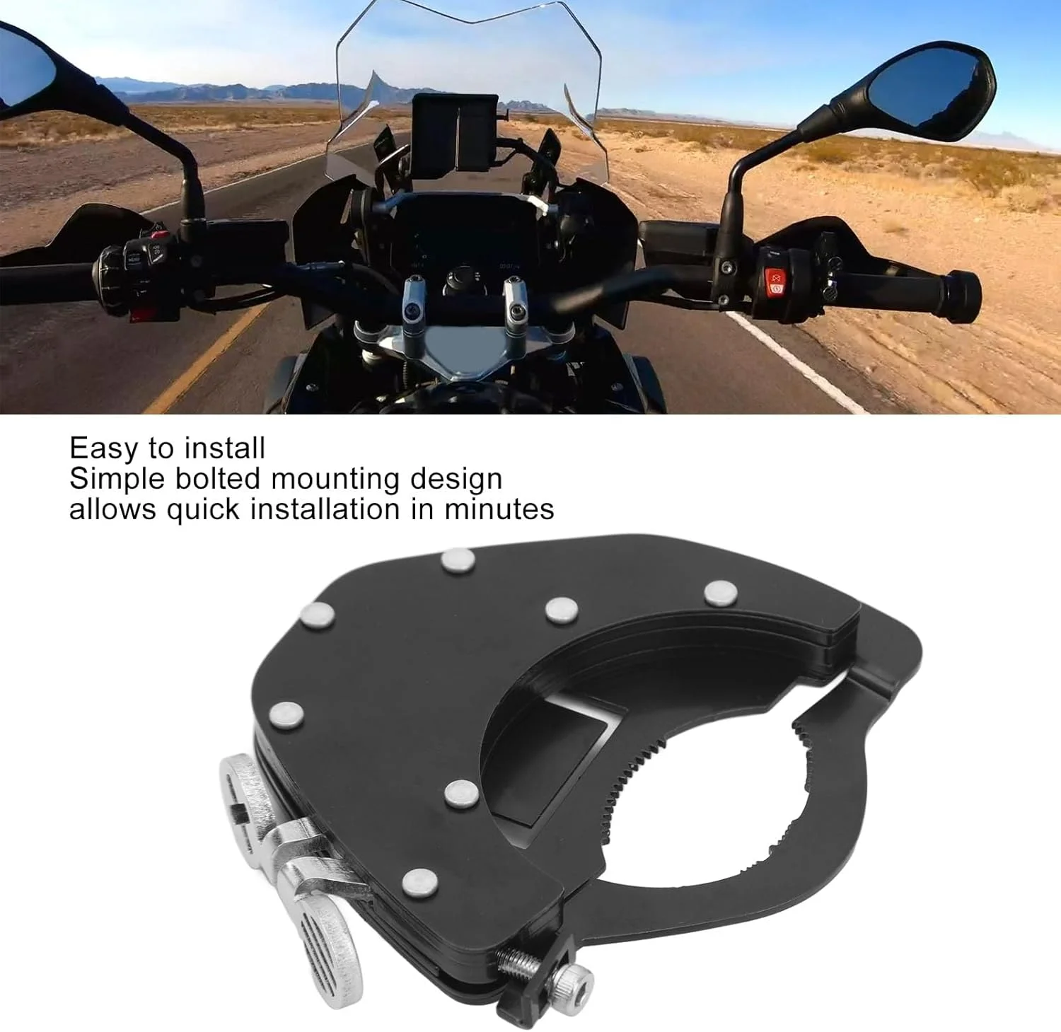 قفل دریچه گاز یونیورسال، کیت های کنترل دریچه گاز موتور سیکلت، گیره کمکی قفل مشکی، نگهدارنده قفل کمکی دریچه گاز قابل تنظیم ضد زنگ (بالا)