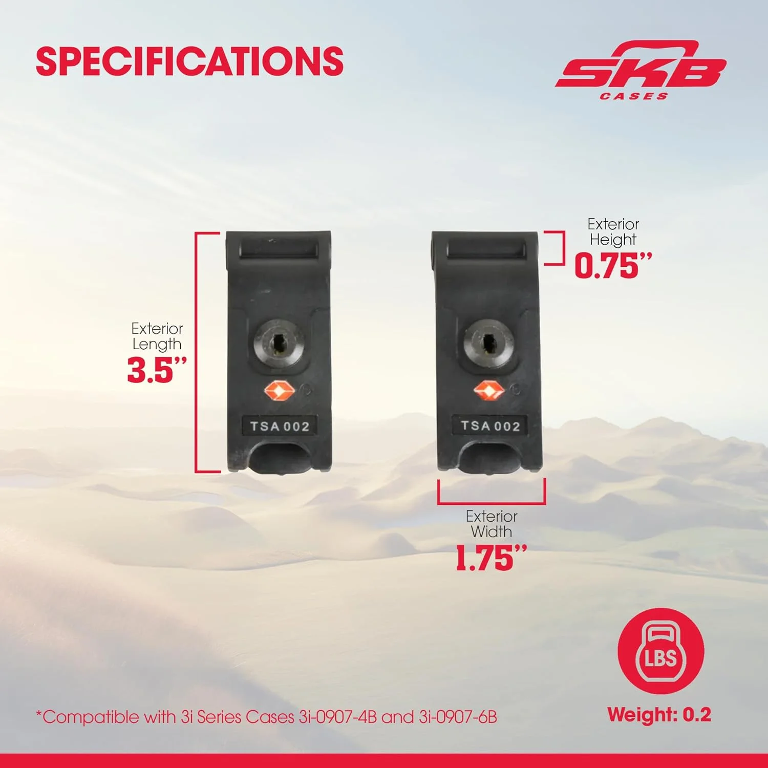 کیت قفل TSA مدل SKB 3I-TSA-1 برای 0907-4 و 0907-6