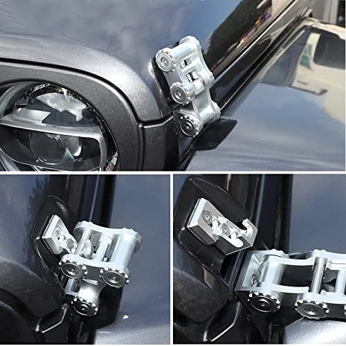 قفل کاپوت آلومینیومی SJWMXN مناسب برای رانگلر JL JLU 2018-2021 و گلادیاتور JT، لوازم جانبی جایگزین قفل کاپوت کامیون