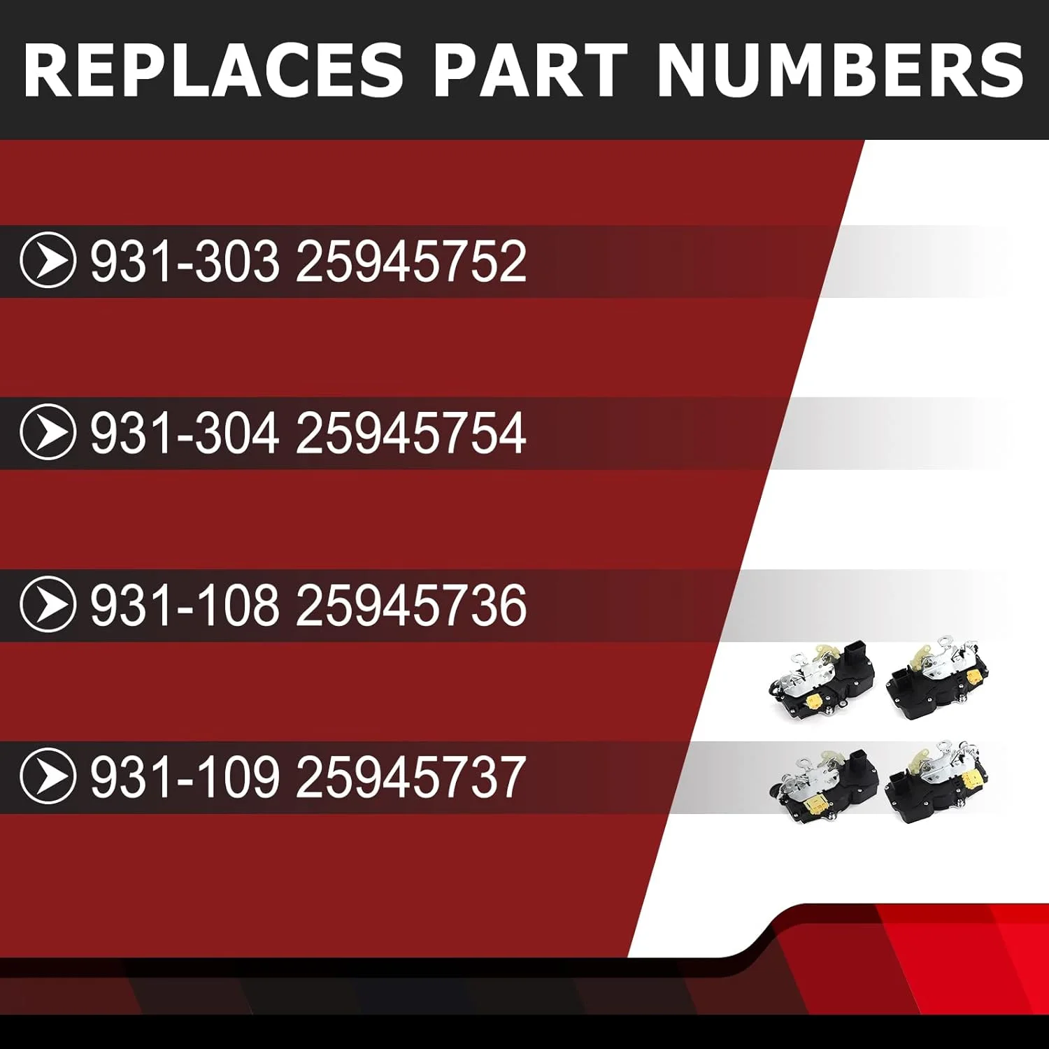 کیت اکچویتور قفل درب جلو و عقب برای شورلت سیلورادو سابربن تاهو آوالانچ برای جی‌ام‌سی سیرا یوکان ایکس‌ال برای کادیلاک اسکالید EXT ESV ۲۰۰۷-۲۰۰۹ جایگزین 931-303 931-304 931-108 931-109 (۴ عددی)