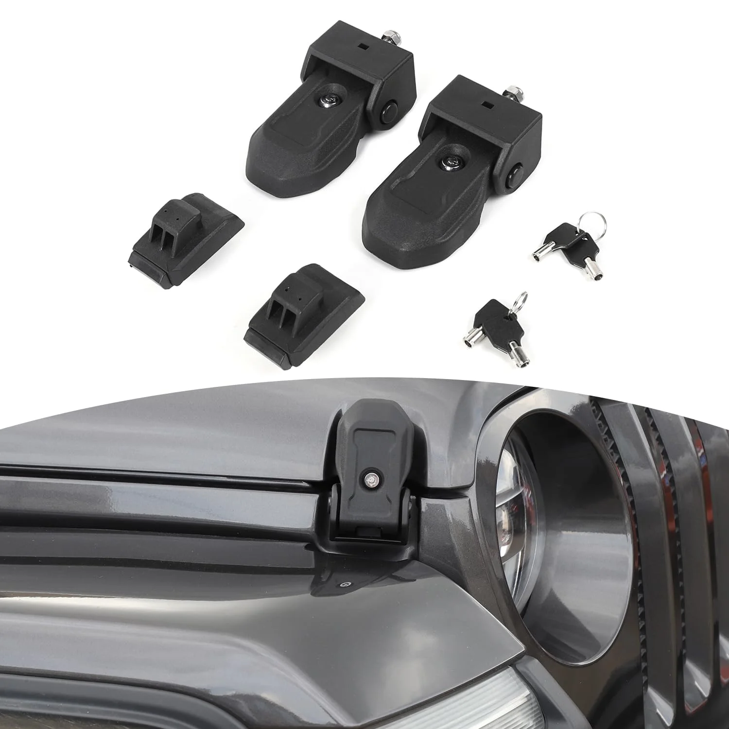 کیت قفل کاپوت RT-TCZ اصلی JL با قفل و کلید برای جیپ رانگلر JK JKU JL JLU 2007-2021 (مشکی) کیت قفل کاپوت RT-TCZ اصلی JL با قفل و کلید برای جیپ رانگلر JK JKU JL JLU 2007-2021 (مشکی)