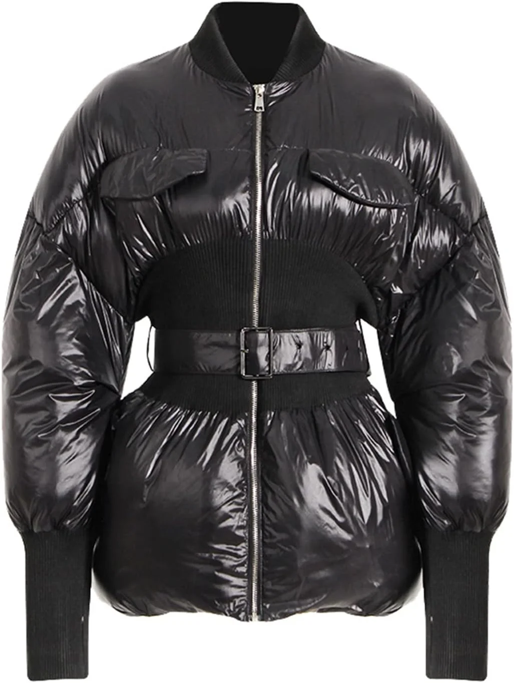 HBEIDAHUANG ژاکت پایین زنانه، ژاکت پارکای پفی زنانه سفید، کت حبابی پفی گرم زمستانی، کت کمربنددار، لباس بیرونی (رنگ: Hortel، سایز: L)