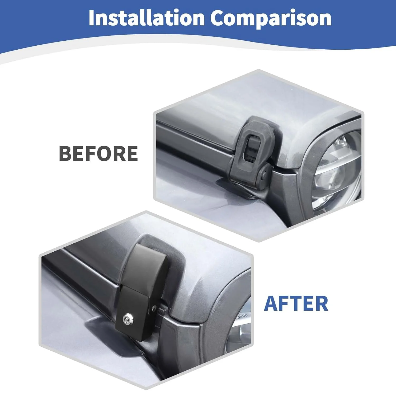 کیت قفل کاپوت مشکی RT-TCZ مناسب برای جیپ رانگلر JK مدل 2007-2017
