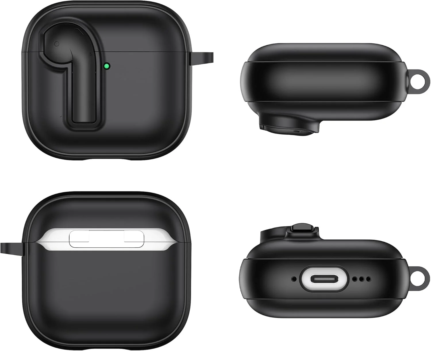 کیف ایرپادز 4 با قفل، کیف محافظ بامزه و بادوام برای نسل چهارم ایرپادز (2024)، شامل کیت تمیز کننده و جاکلیدی، لوازم جانبی قابل حمل هدفون (مشکی)