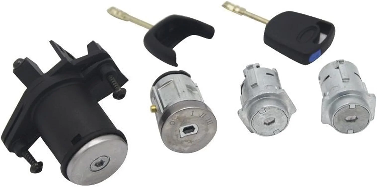 مجموعه کامل قفل پکسورین شامل سوئیچ استارت، قفل درب چپ و راست، قفل صندوق عقب، برای فورد، سیلندر قفل استارت فیگو