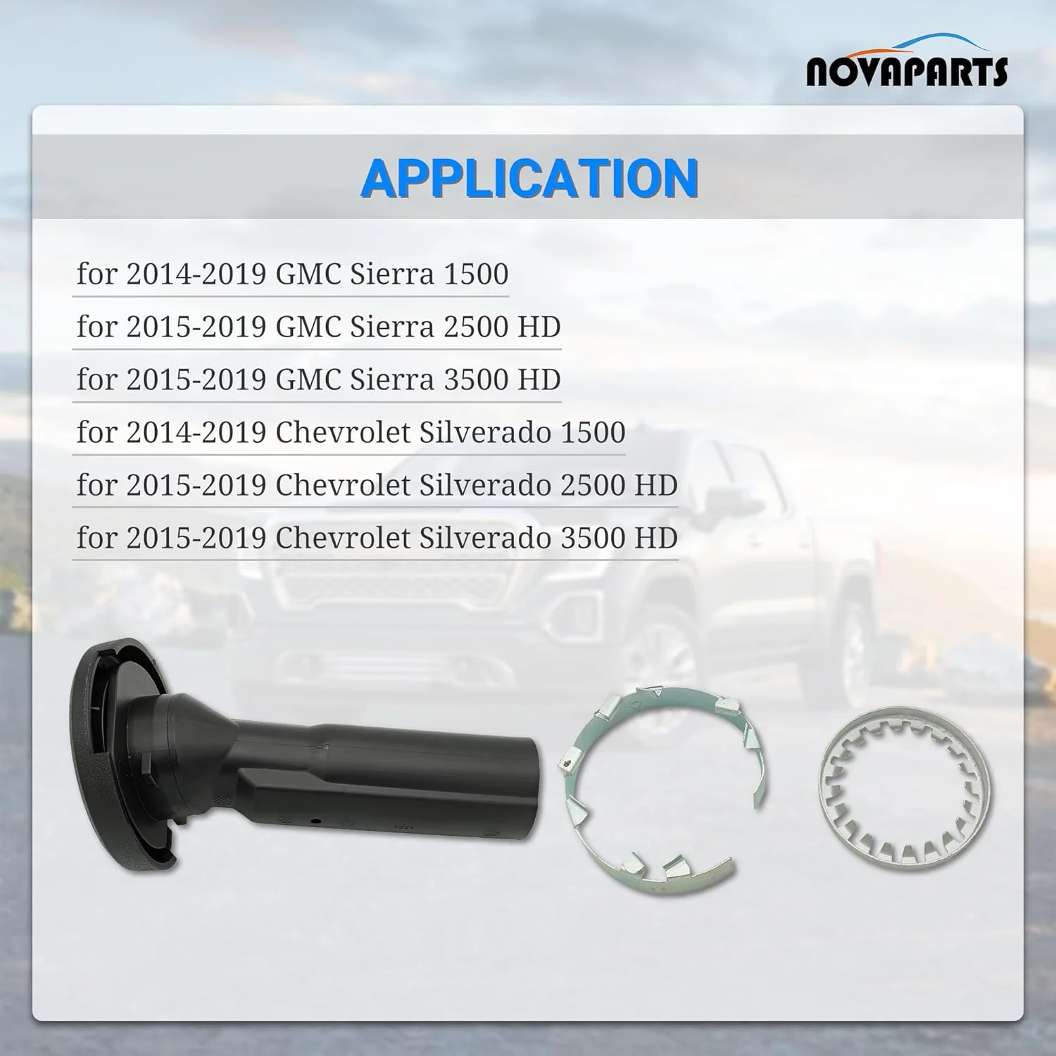 NOVAPARTS 2979267 47830 لوله یدکی پوشش قفل نگهدارنده لاستیک و کیت حلقه برای شورلت سیلورادو 1500 2500 HD 3500 HD مدل 2014-2019 و جی ام سی سیرا 1500 2500 HD 3500 HD مدل 2014-2019 پوشش بالابر لاستیک یدکی 15769308