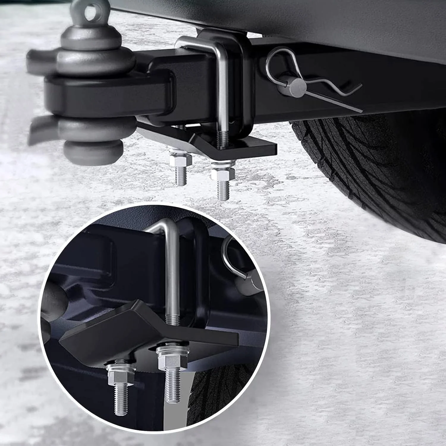 تثبیت کننده ضد لرزش NAWOKEENY برای دهانه های 1.25 و 2 اینچی، تثبیت کننده ضد لرزش گیره یدک کش، قفل دهانه مربعی ضد شل شدن، کیت نگهدارنده ضد لرزش برای گیره های بکسل کامیون ها، خودروهای شاسی بلند و RV ها