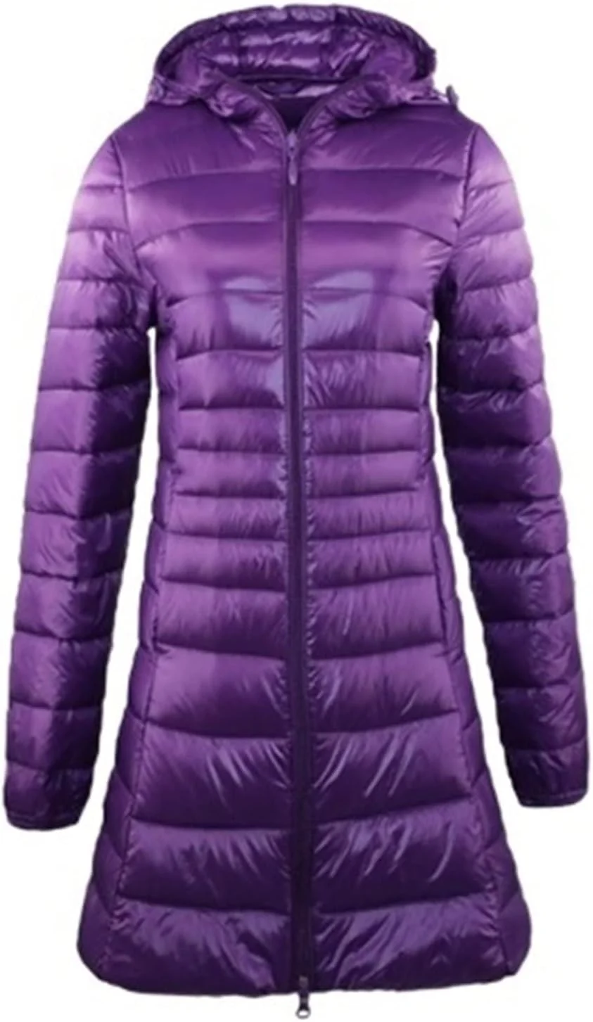 HBEIDAHUANG ژاکت پایین زنانه، کت بلند گرم زنانه، ژاکت فوق سبک زنانه به همراه کیف، پالتو زنانه تا روی باسن (رنگ: Hortel، سایز: 6XL)