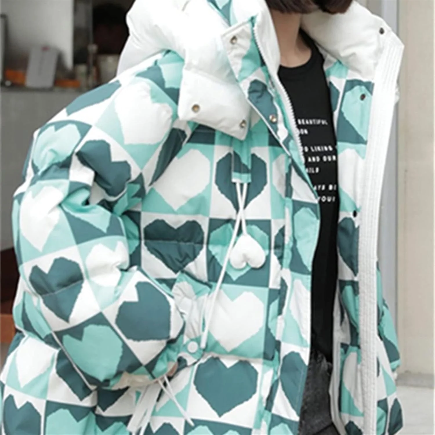 HBEIDAHUANG ژاکت پایین تنه زنانه ژاکت پایین تنه زنانه چاپ قلب کت های بزرگ پاییزی زمستانی پارک های گرم گشاد لباس بیرونی زنانه (رنگ: آبی تیره، سایز: S) HBEIDAHUANG ژاکت پایین تنه زنانه ژاکت پایین تنه زنانه چاپ قلب کت های بزرگ پاییزی زمستانی پارک های گرم گشاد لباس بیرونی زنانه (رنگ: آبی تیره، سایز: S)