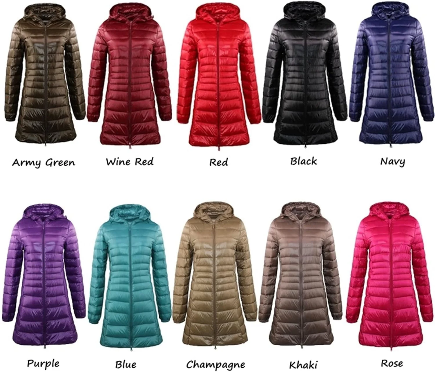 HBEIDAHUANG ژاکت پایین زنانه، کت بلند گرم زنانه، ژاکت فوق سبک زنانه به همراه کیف، پالتو زنانه تا روی باسن (رنگ: Hortel، سایز: 6XL)