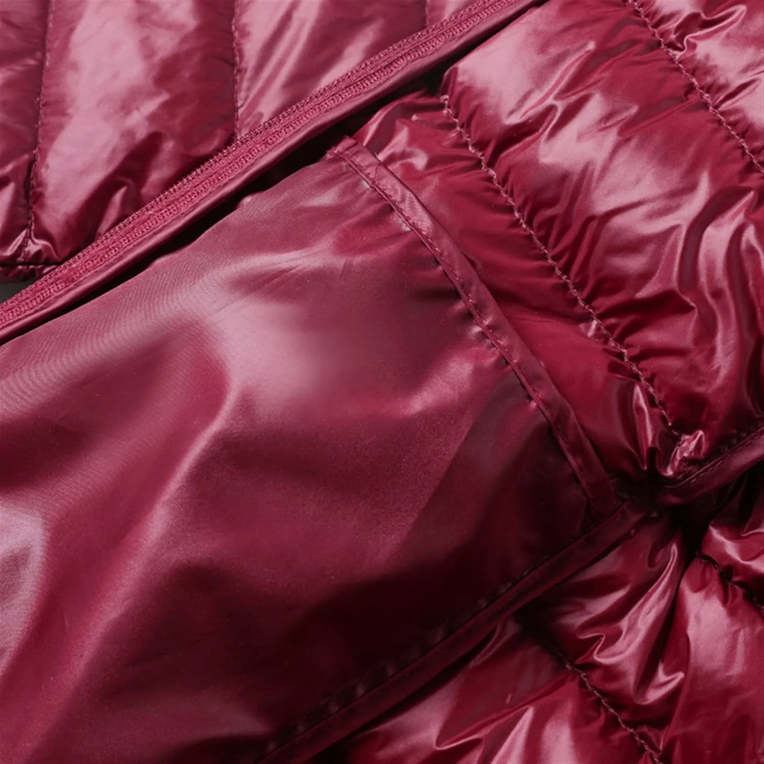 کت پفی زنانه HBEIDAHUANG، کت بلند گرم زنانه با کیف، کت فوق سبک زنانه، کلاه قابل جدا شدن (رنگ: آبی تیره، سایز: XXXL)