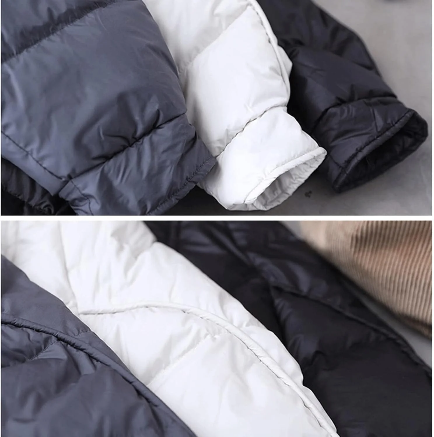 کت پفی زنانه HBEIDAHUANG، کت زمستانی گرم و ضخیم، مناسب برف، مدل آزاد و کلاه دار (رنگ: Hortel، سایز: S)