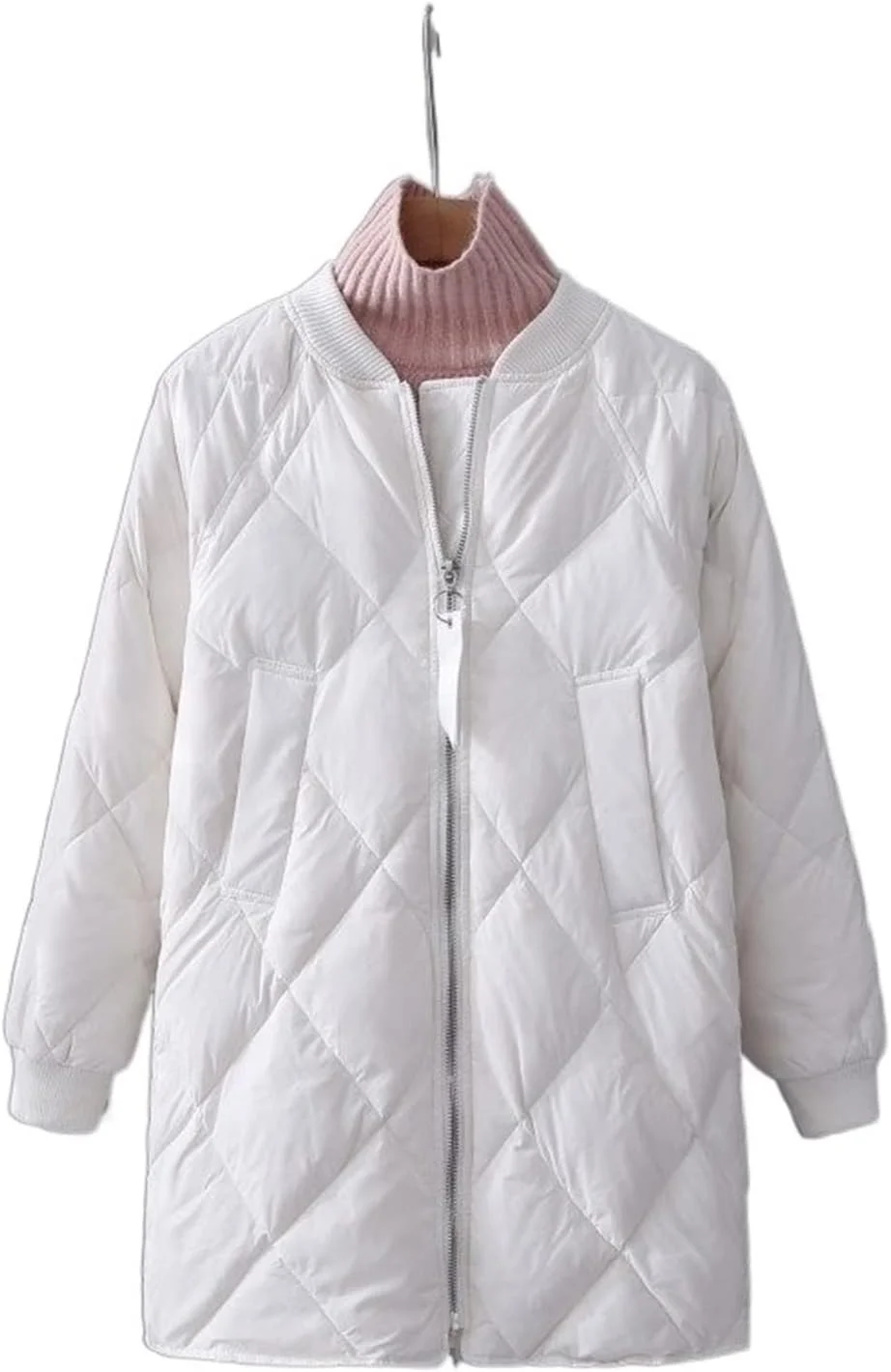 کت پفی زنانه HBEIDAHUANG، کت پنبه‌ای، ژاکت زمستانی بلند، ضخیم و گرم، مناسب فصل بهار، پاییز و زمستان (رنگ: Hortel، سایز: XXL)