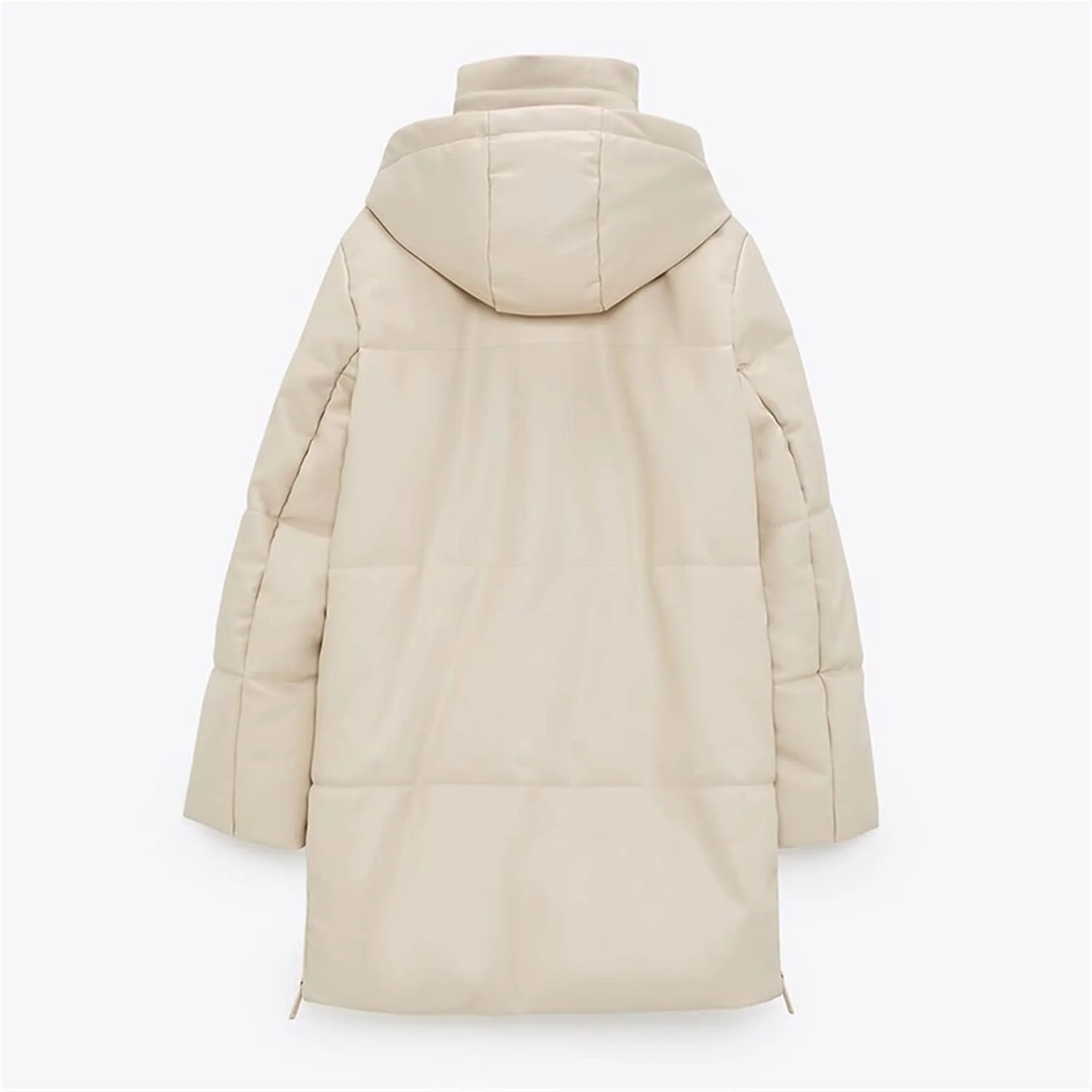 HBEIDAHUANG ژاکت پایین زنانه زمستانی کلاه دار، ژاکت چرمی مصنوعی زنانه، کت زیپ دار گشاد زنانه، کت های بلند گرم غیر رسمی (رنگ: Hortel، سایز: XL)